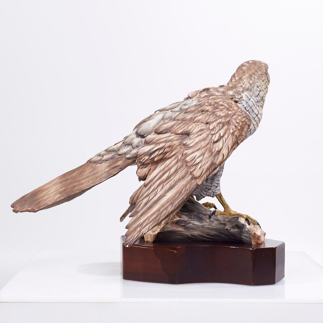 Kaiser Porcelain Goshawk Sculpture on Wood Base For Sale 1