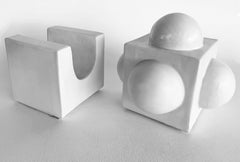 Kaiser Suidan Ceramic Table Top 2-Piece Abstract Sculpture, signée et numérotée