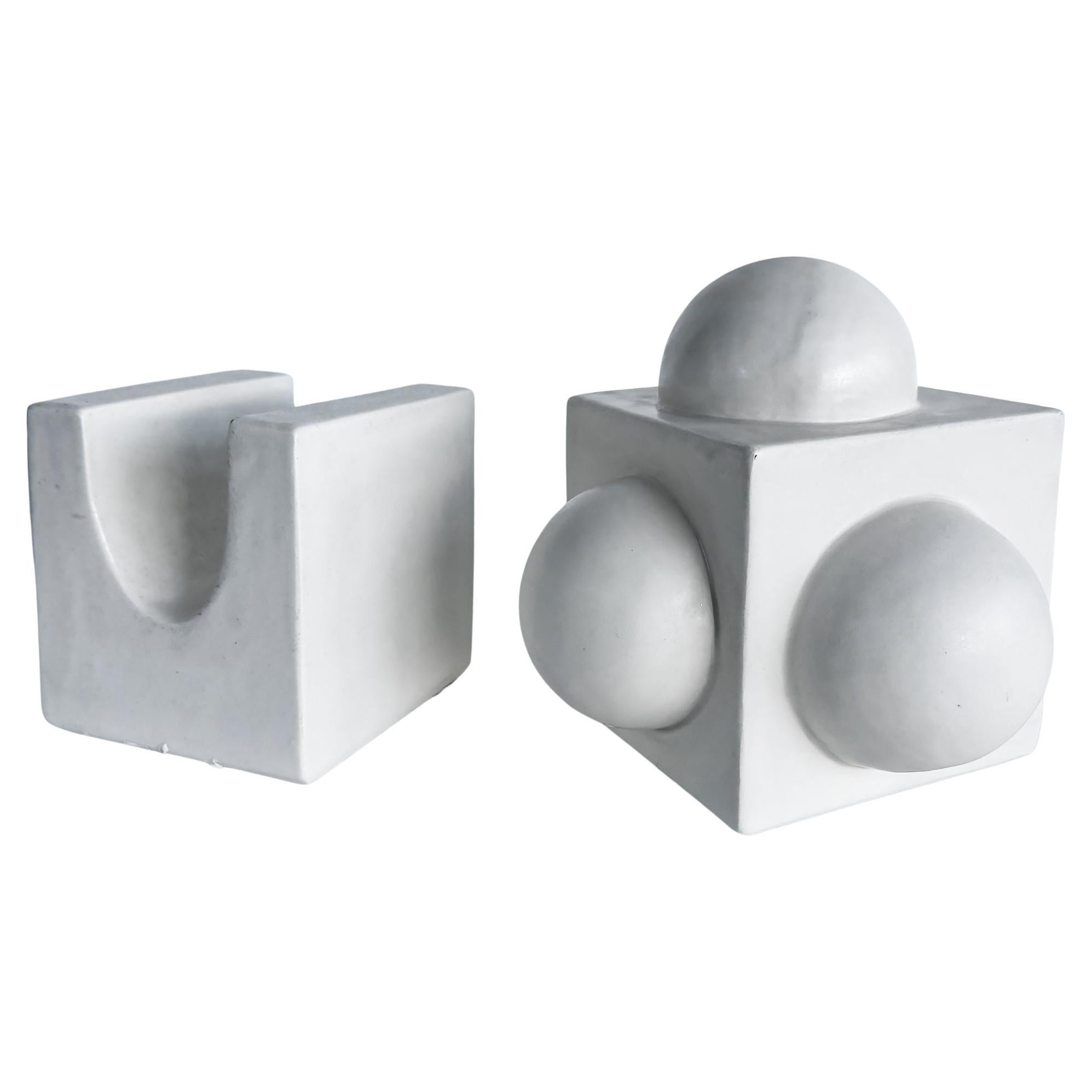 Kaiser Suidan Ceramic Table Top 2-Piece Abstract Sculpture, Signed and Numbered For Sale
