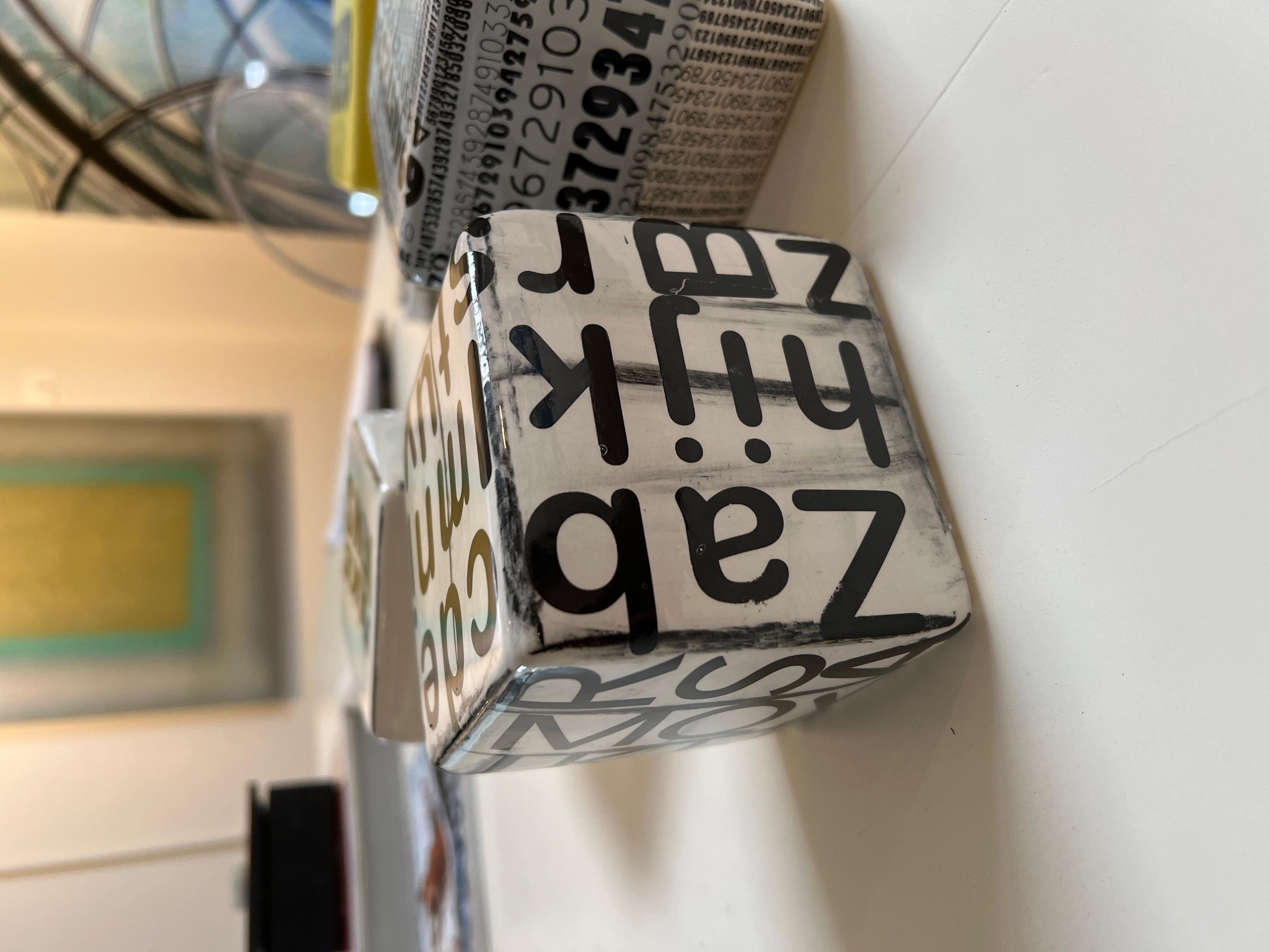Ceramic Wall Cube - Contemporary Sculpture by Kaiser Suidan 