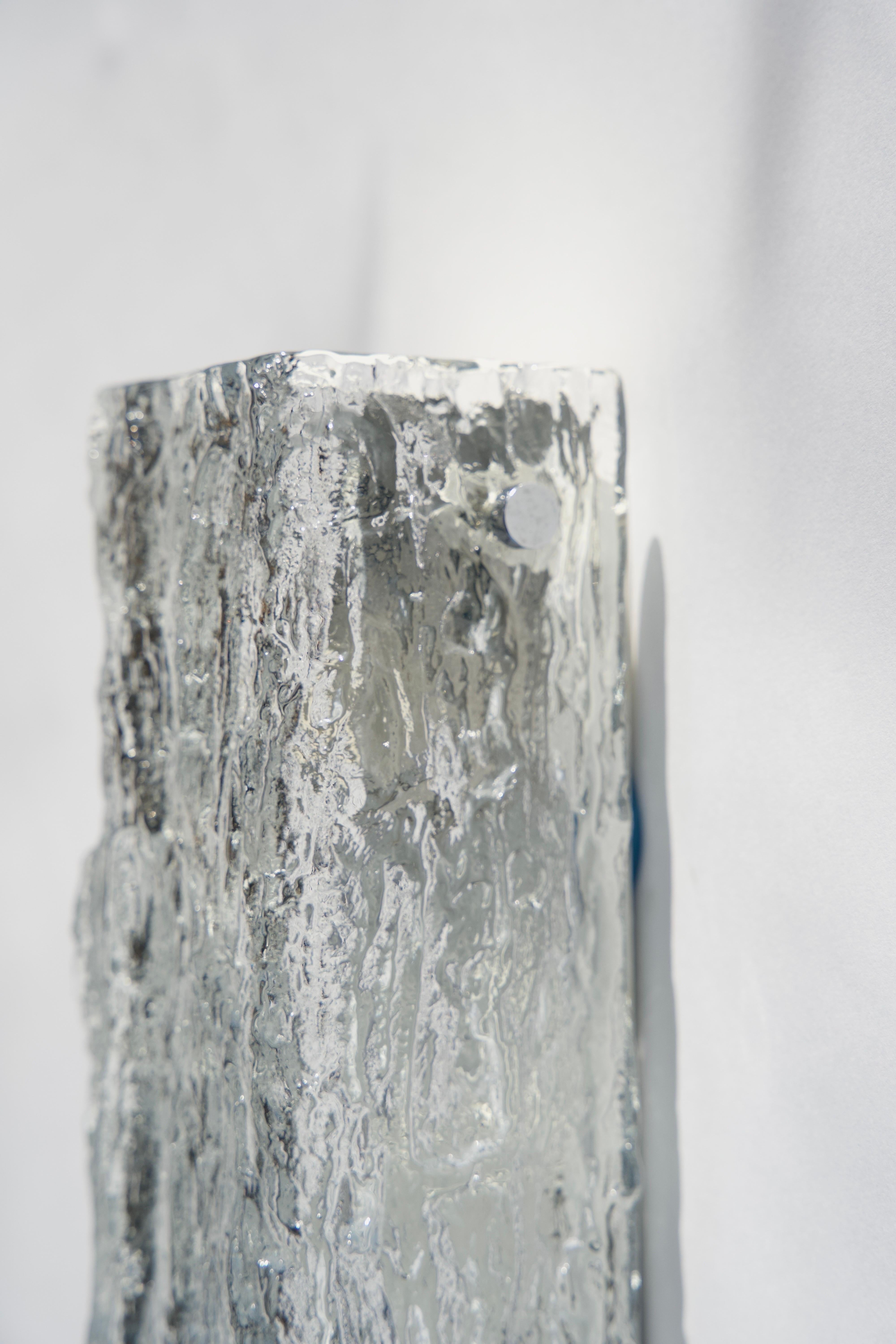 Apliques Kaiser de cristal sobre marco de metal blanco, Alemania, 1960 en Bueno estado para la venta en Bronx, NY