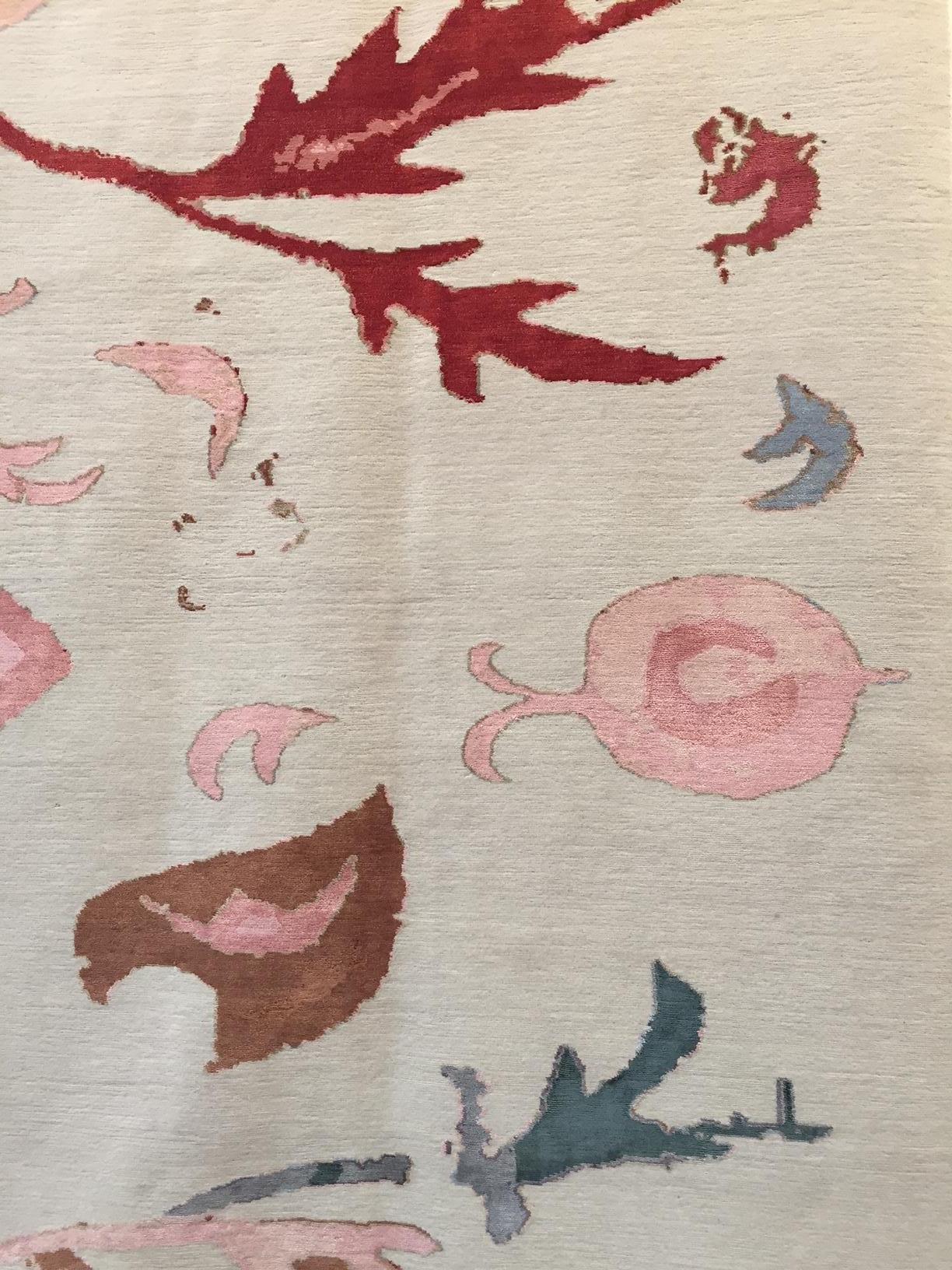 Hand-Knotted Kaitag Design Rug in Wool and Silk by Amir Aligorgi For Sale