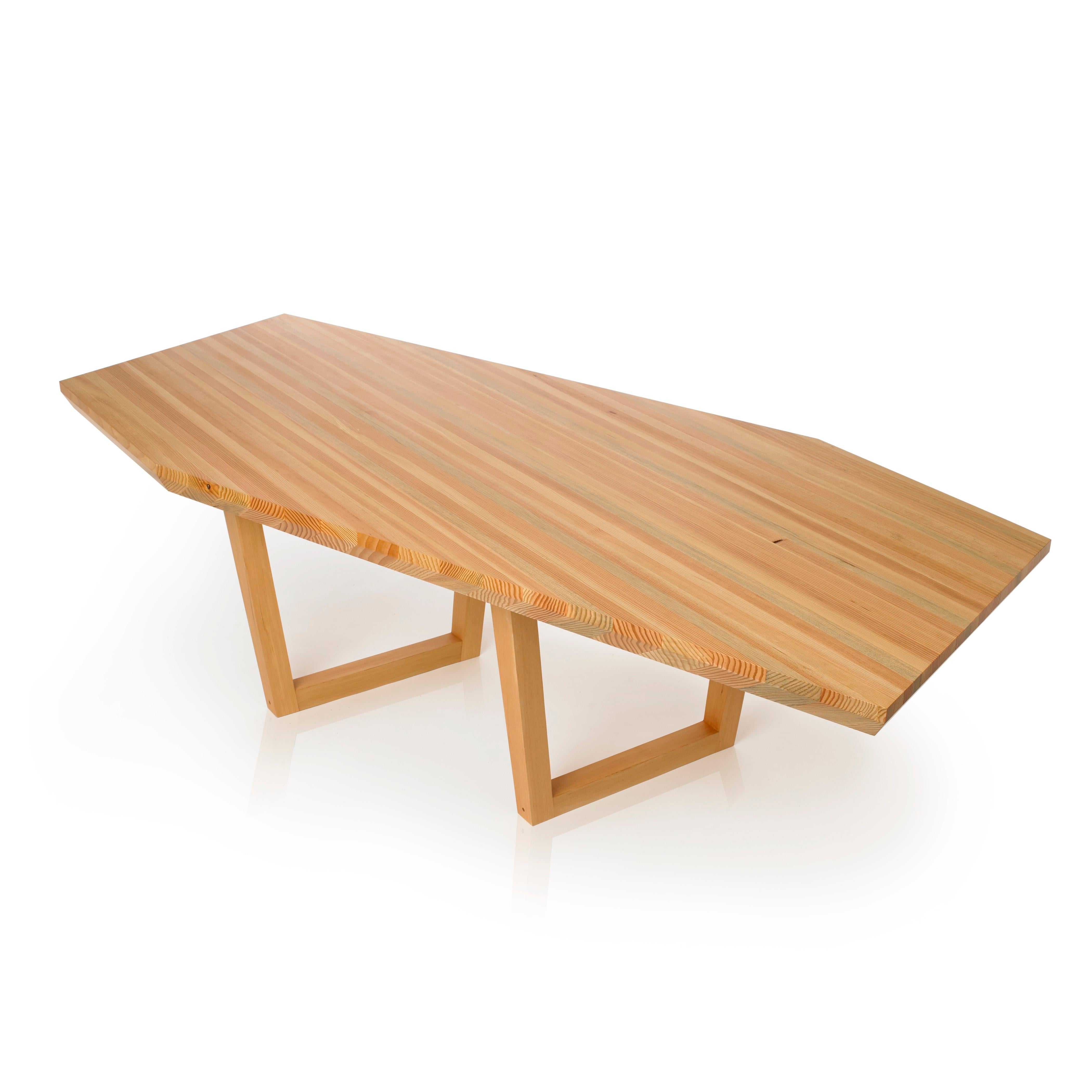 Modern Kaiwa Angular Solid Fir Meeting Table by Autonomous Furniture For Sale