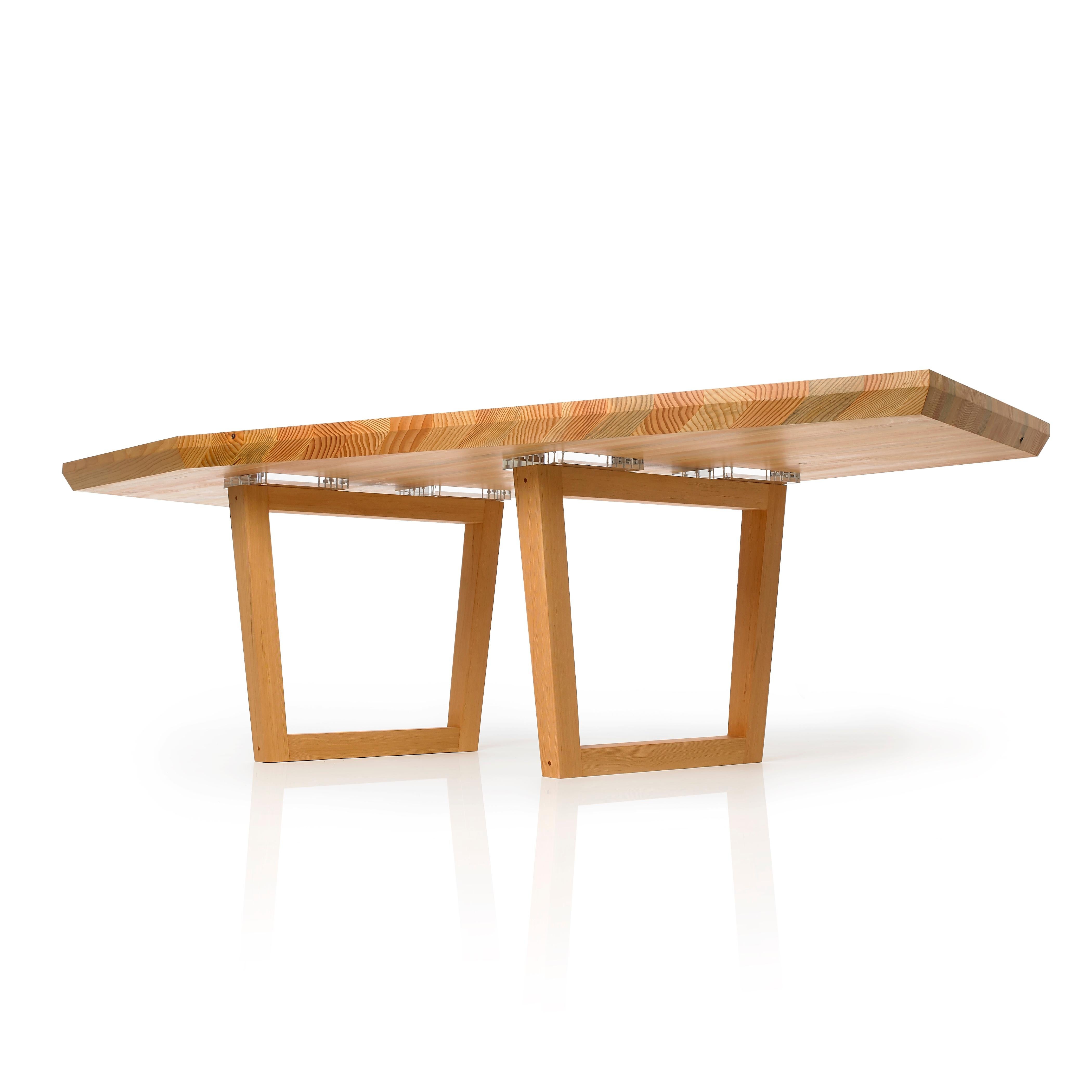 Canadian Kaiwa Angular Solid Fir Meeting Table by Autonomous Furniture For Sale