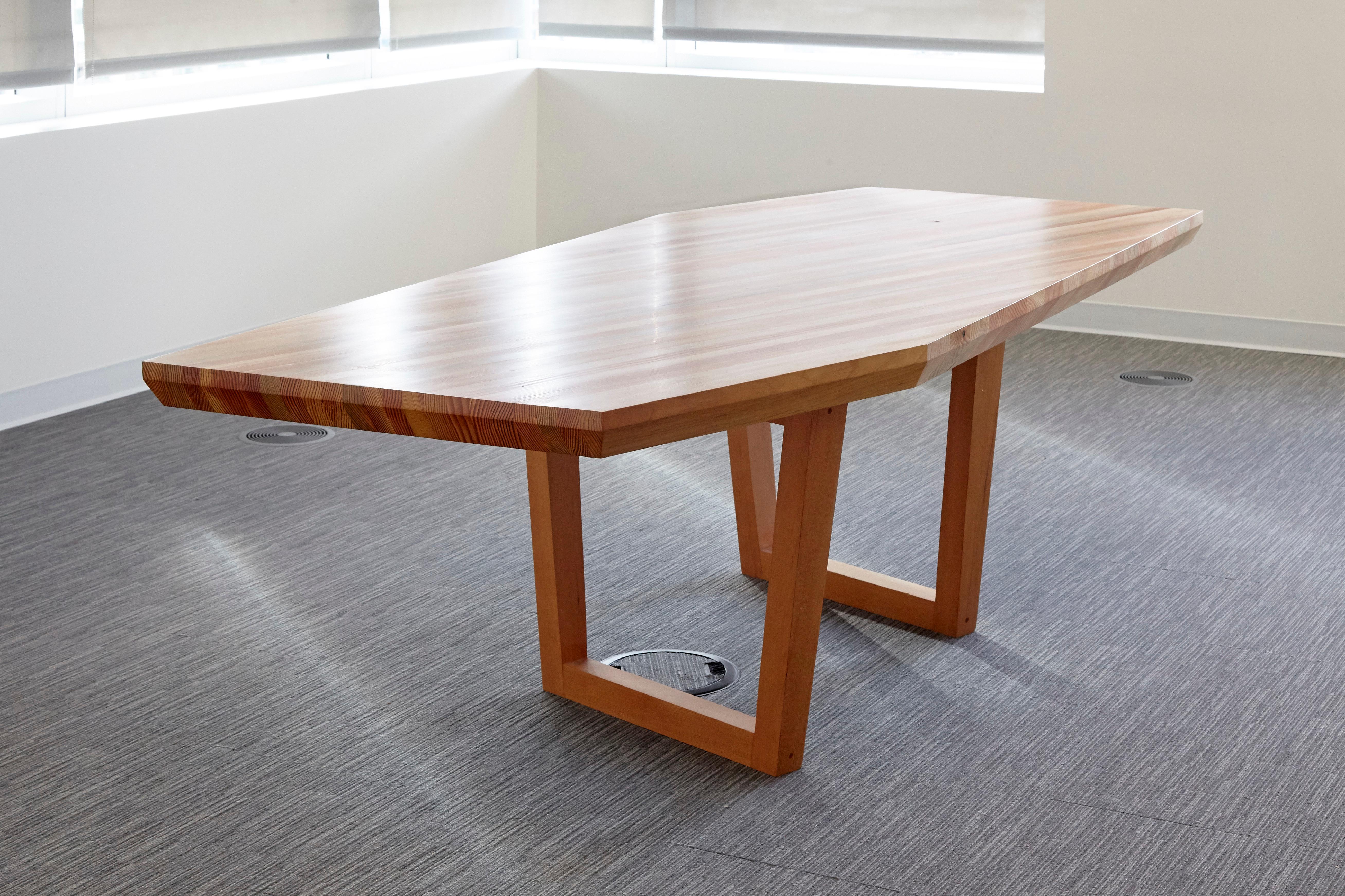 Contemporary Kaiwa Angular Solid Fir Meeting Table by Autonomous Furniture For Sale