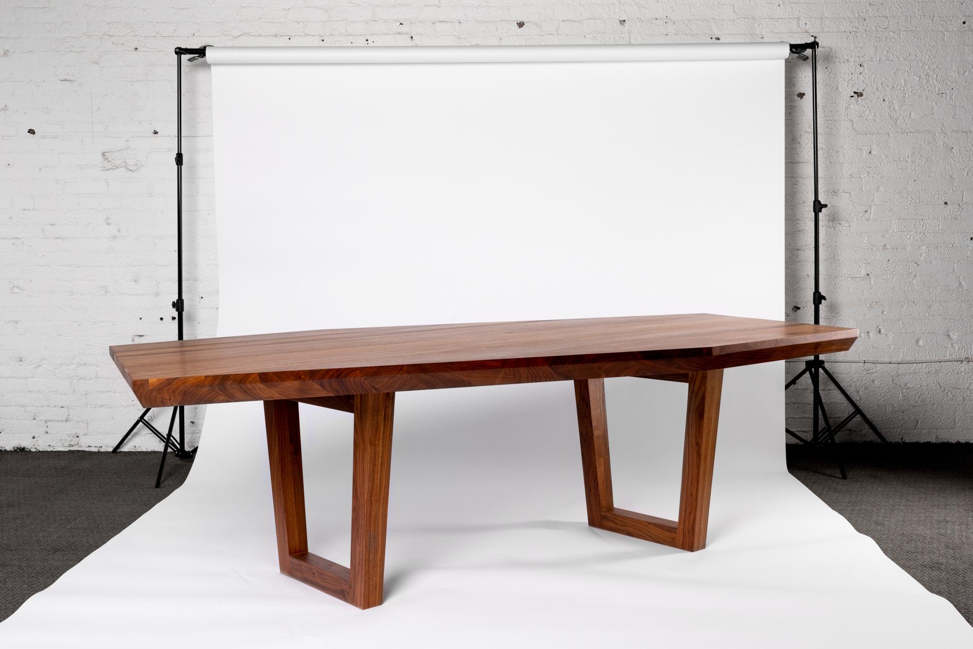 Modern Kaiwa Angular Solid Walnut Dining Table by Autonomous Furniture For Sale