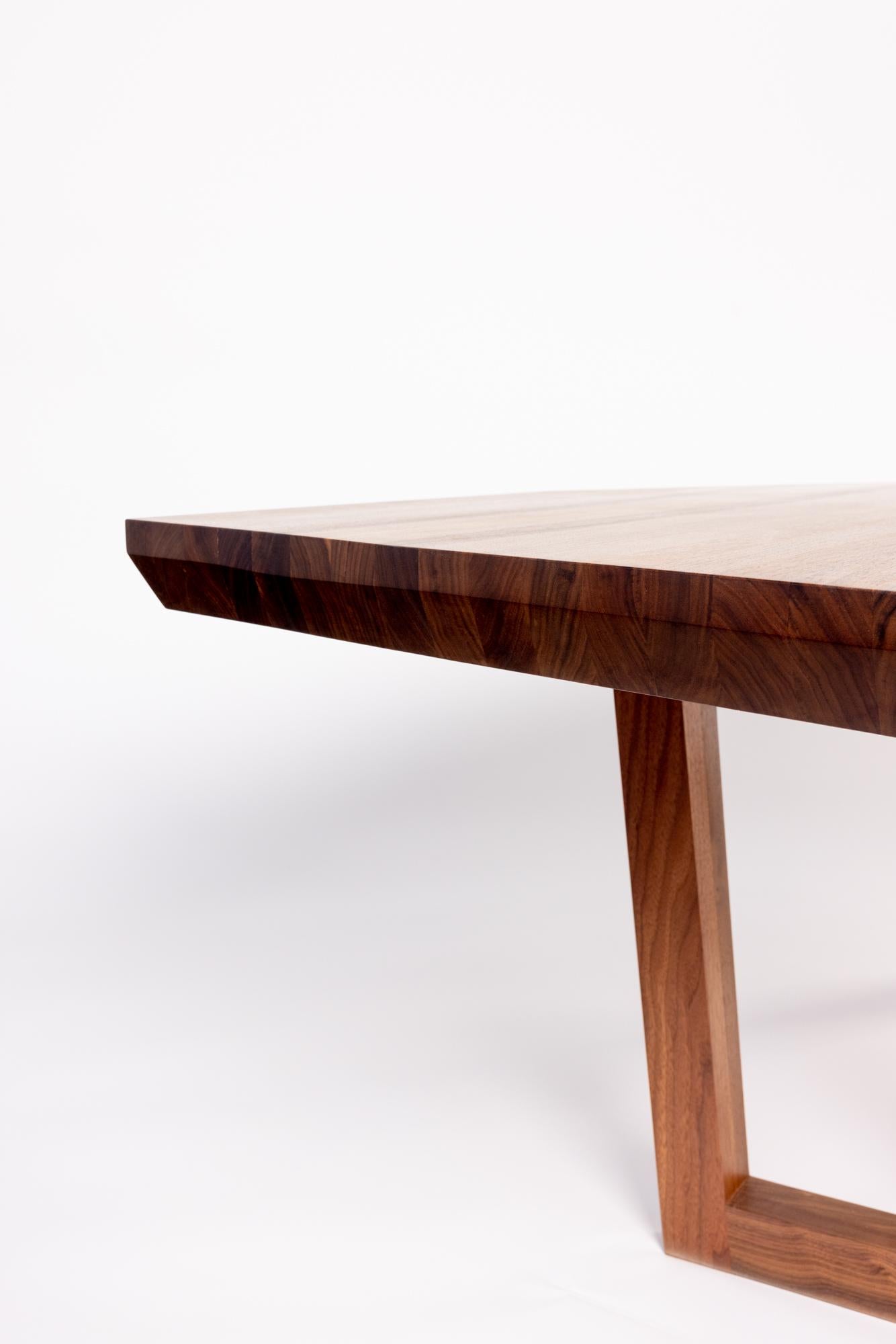 Contemporary Kaiwa Angular Solid Walnut Dining Table by Autonomous Furniture For Sale