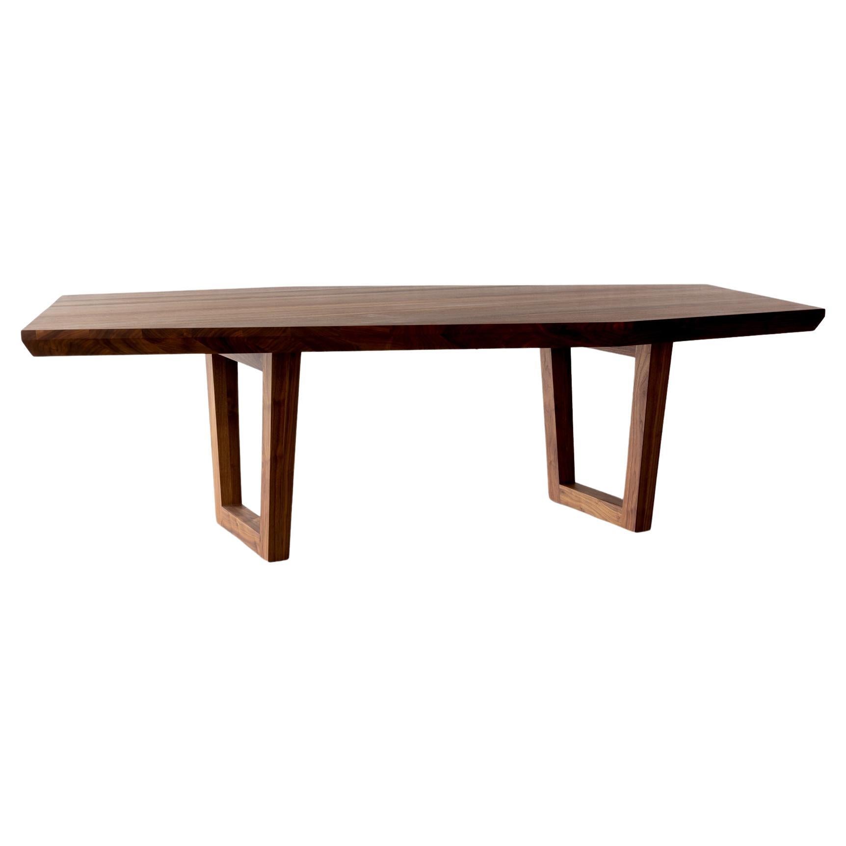 Kaiwa Angular Solid Walnut Dining Table by Autonomous Furniture For Sale