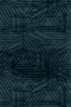 Kaiwa Hand-Tufted Tencel Rug in Midnight Blue