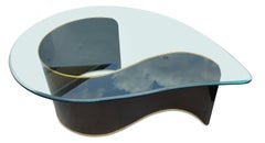 Kaizo Oto for DIA Bronze Powdercoated Curved Steel Teardrop Glass Post-Modern