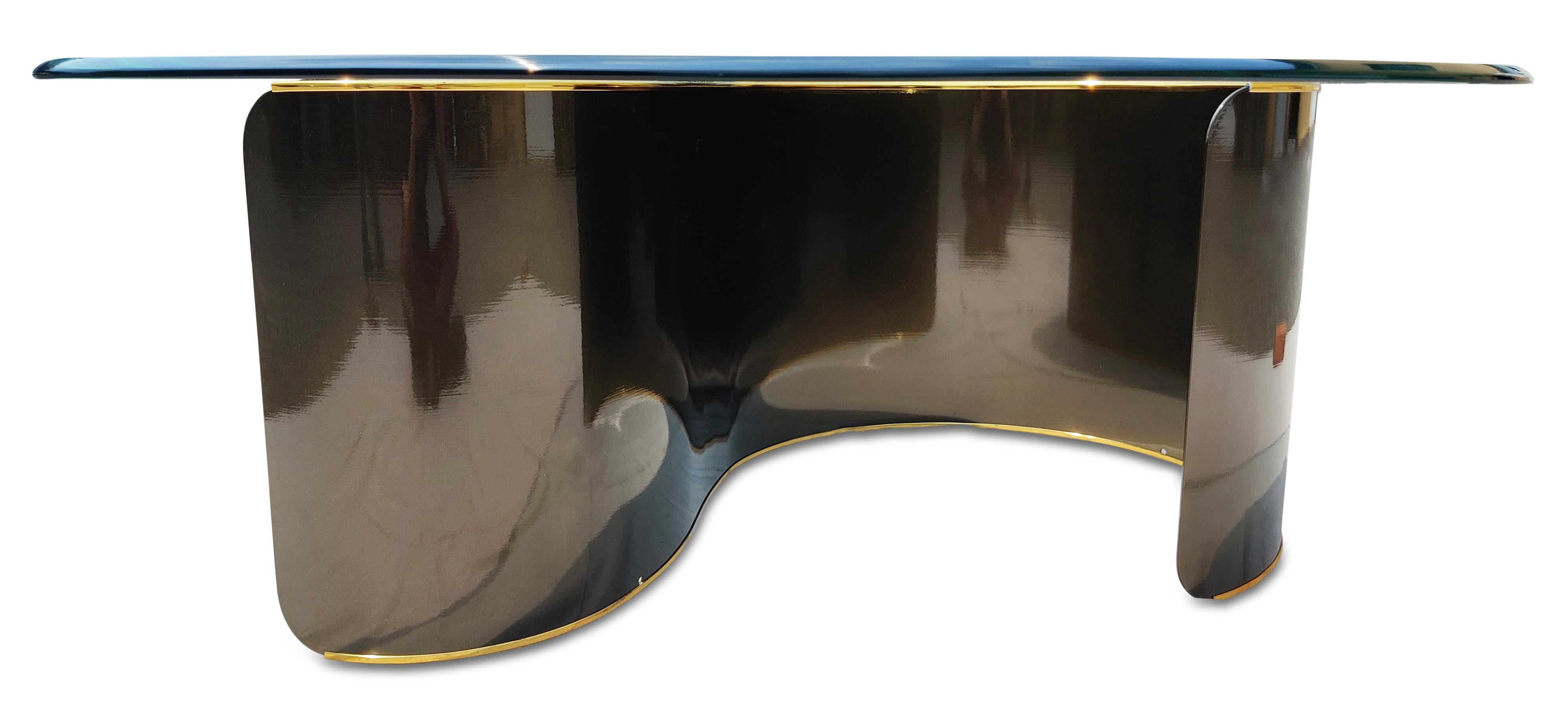 Kaizo Oto para DIA Postmoderna de acero curvado con revestimiento de polvo de bronce y vidrio en forma de lágrima en Bueno estado para la venta en Philadelphia, PA