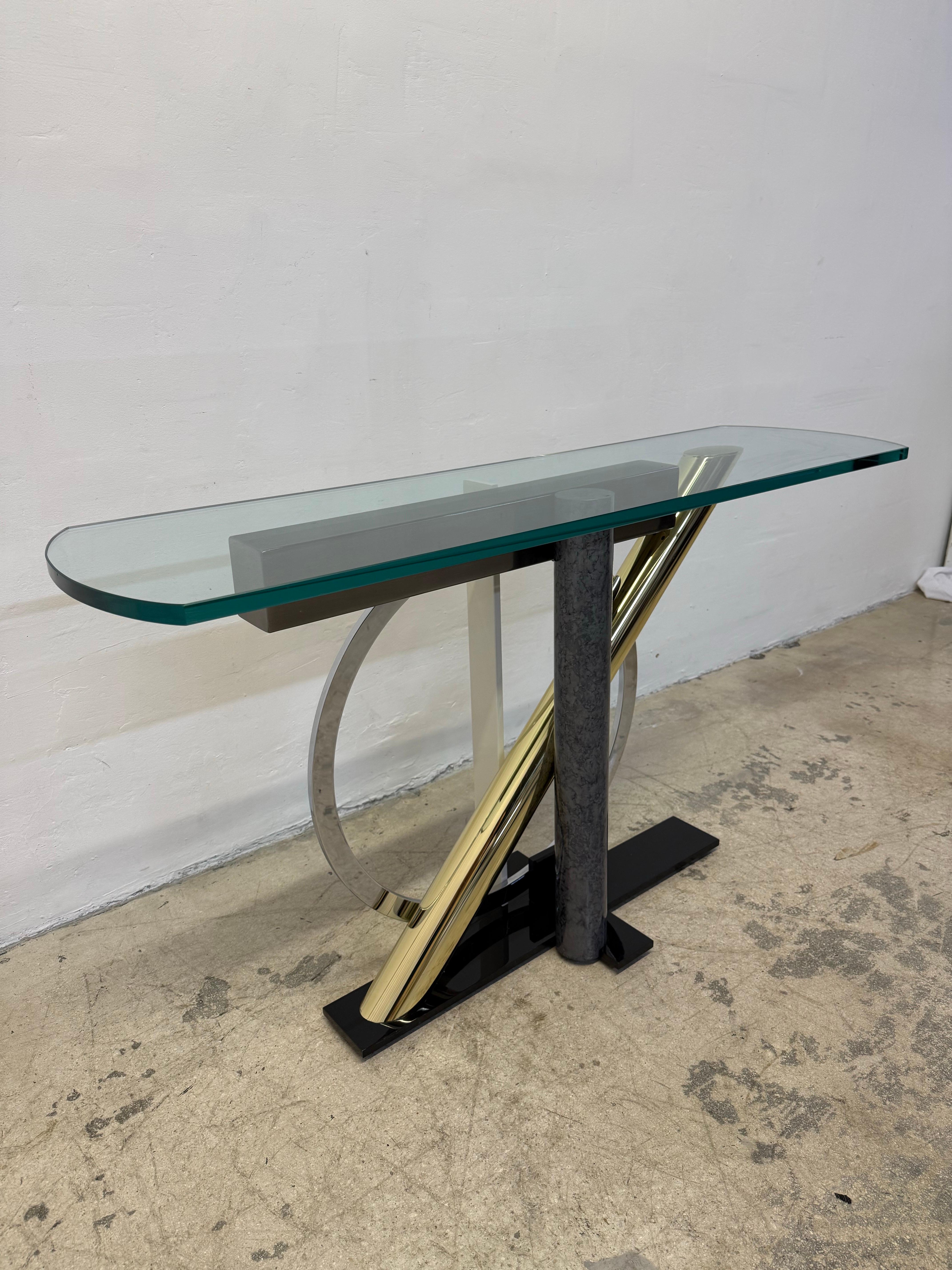 20th Century Kaizo Oto for Dia Postmodern Memphis Style Console Table For Sale
