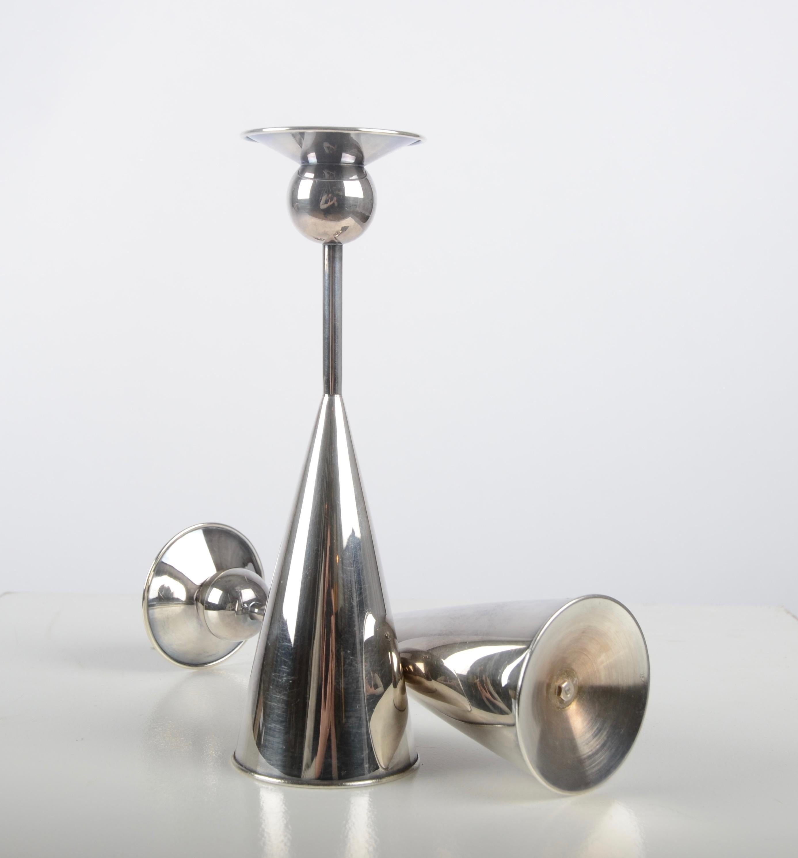 Mid-Century Modern Kaj Blomqvist, Candlesticks, Silver