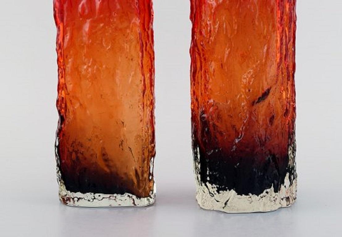 Kaj Blomqvist pour Kumela, cinq vases en verre d'art soufflé à la bouche, design finlandais, 1970 en vente 2
