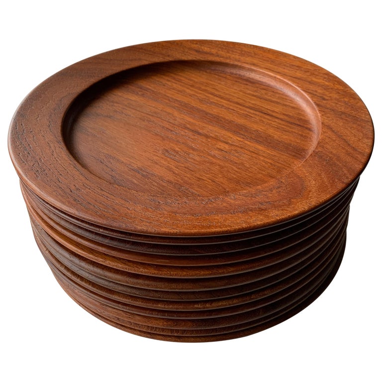 Kay Bojesen Midcentury 12 Teak Serving Dishes For Sale at 1stDibs