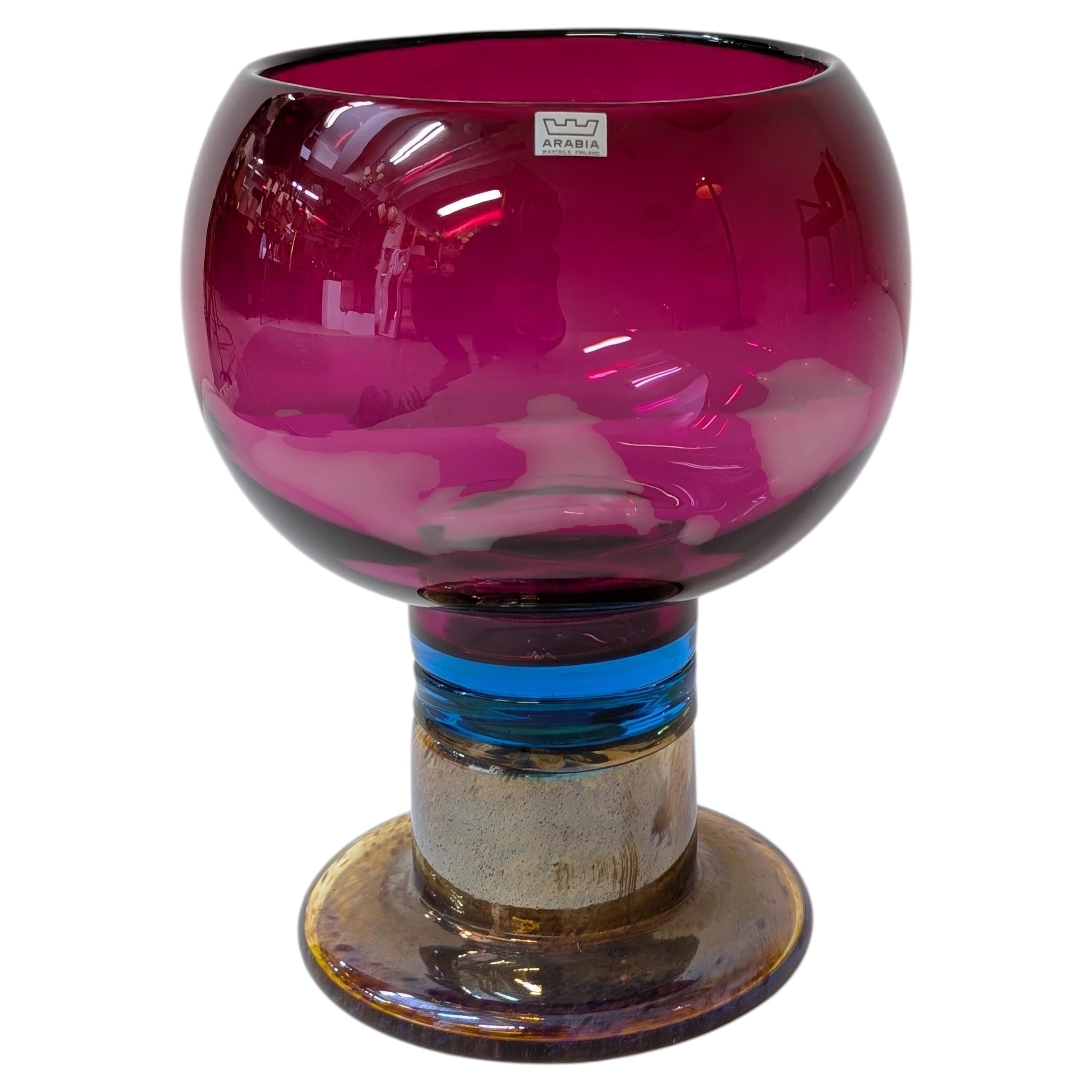 Kaj Franck Kunstglas Mehrfarbiger Becher, Nuutajärvi 1960er Jahre