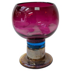 Kaj Franck Art Glass Multi Coloured Goblet, Nuutajärvi 1960s