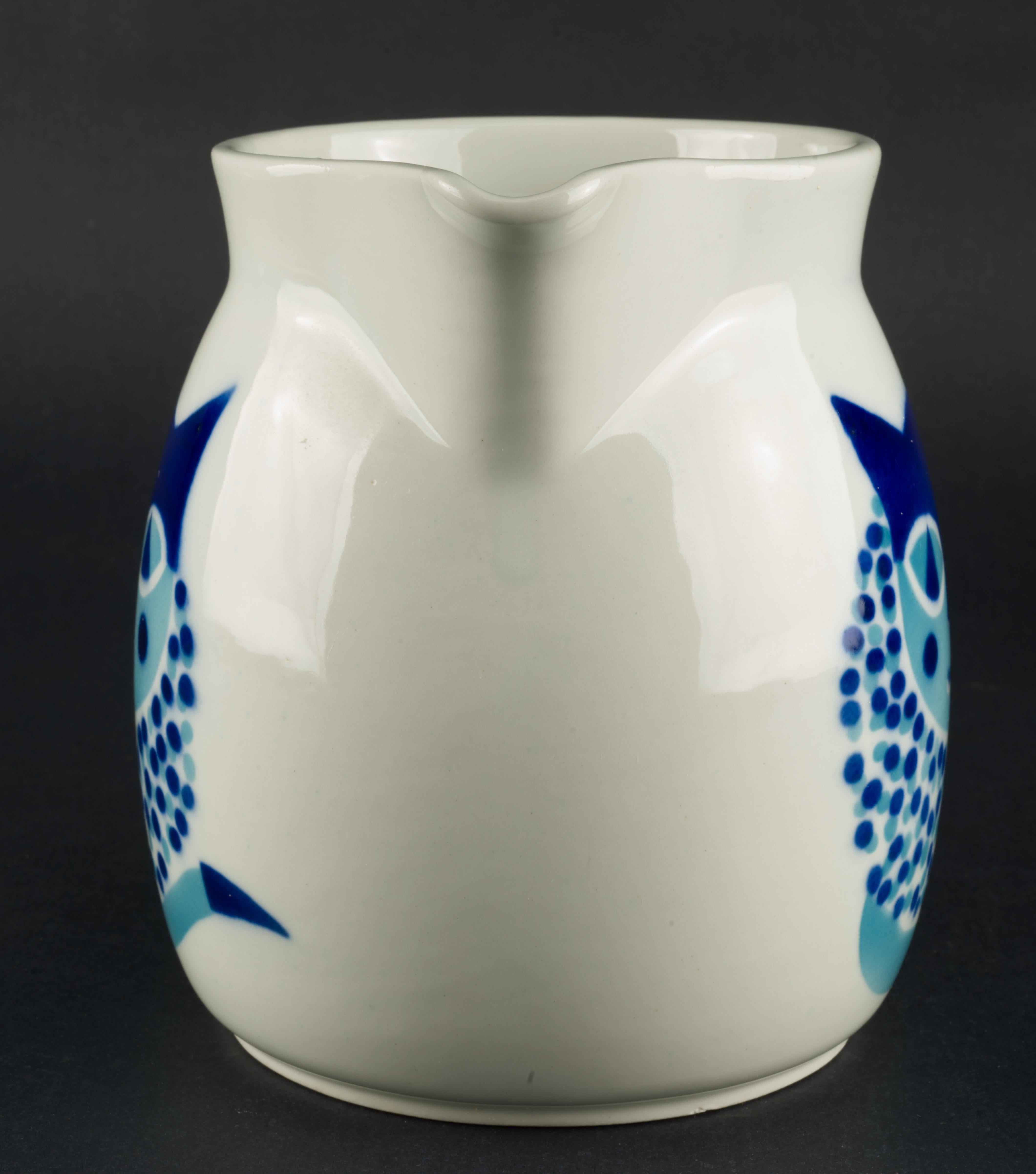 Finnish Kaj Franck Ceramic Kissa Cat Pitcher for Arabia Finland 1960s