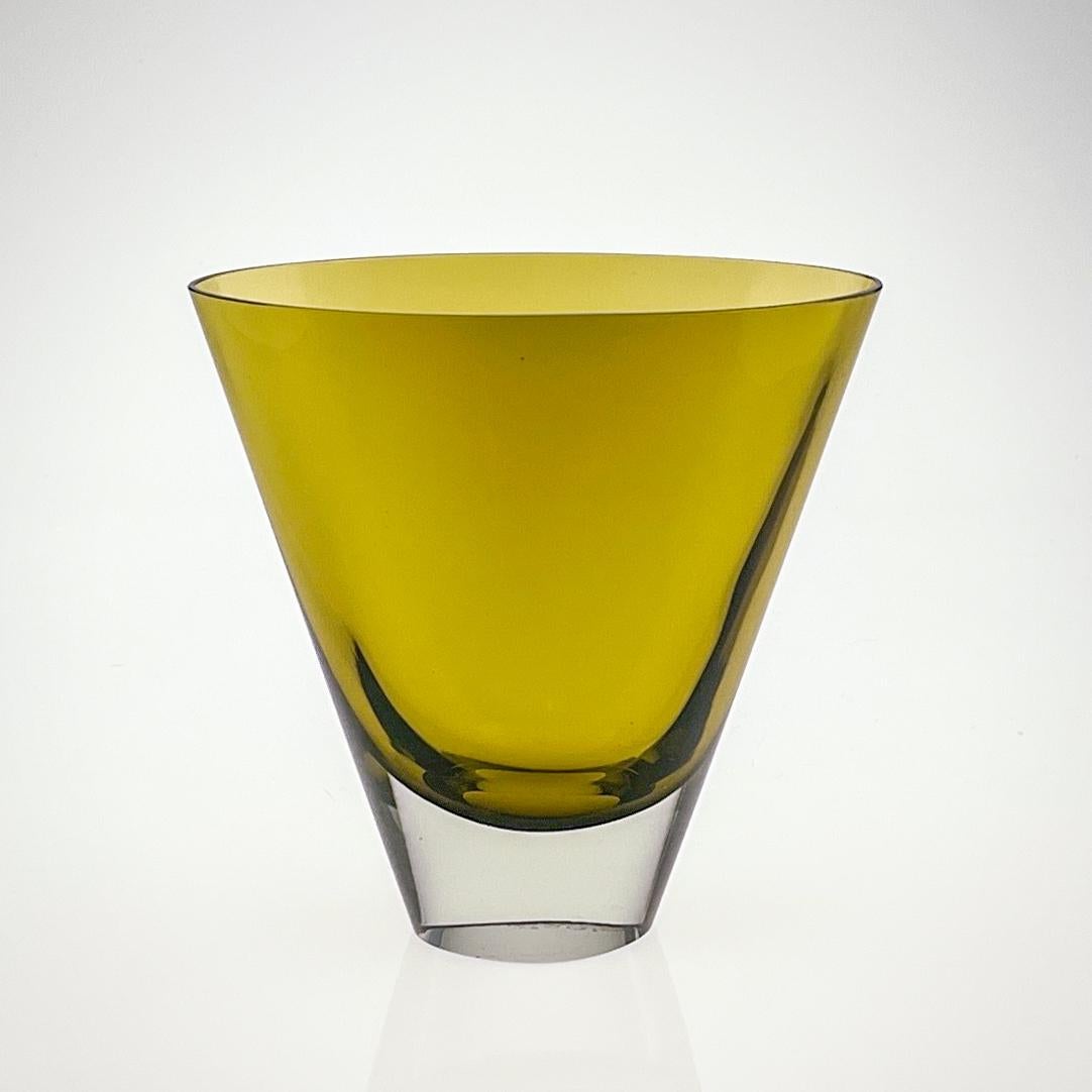 Scandinavian Modern Kaj Franck, Clear & yellow glass Art-Object, Model KF234, Nuutajärvi-Notsjö 1961