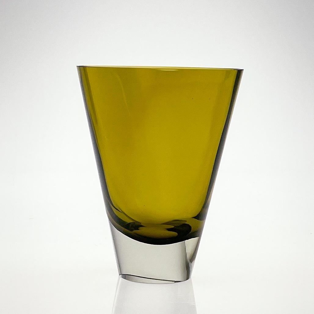 Finnish Kaj Franck, Clear & yellow glass Art-Object, Model KF234, Nuutajärvi-Notsjö 1961