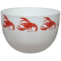 Vintage Kaj Franck Finnish Modern Enamel Metal Lobster Bowl Finel Arabia