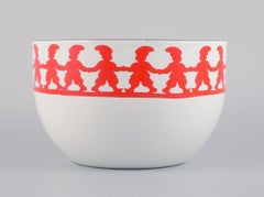 Kaj Franck for Arabia, Finland. "Tonttu" enamelled metal bowl with gnoms