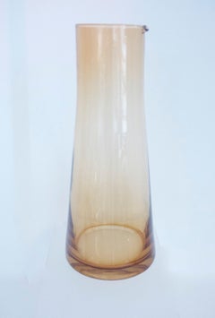 Kaj Franck 'Ittala, Nuutajarvi' Amber Midcentury Modern Water Jug, 1960s
