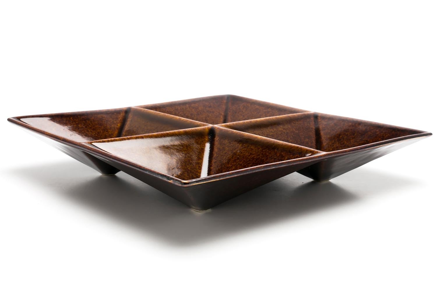 Scandinavian Modern Kaj Franck / KF1 HORS D'OEUVRE DISH(BROWN) / Arabia Finland For Sale
