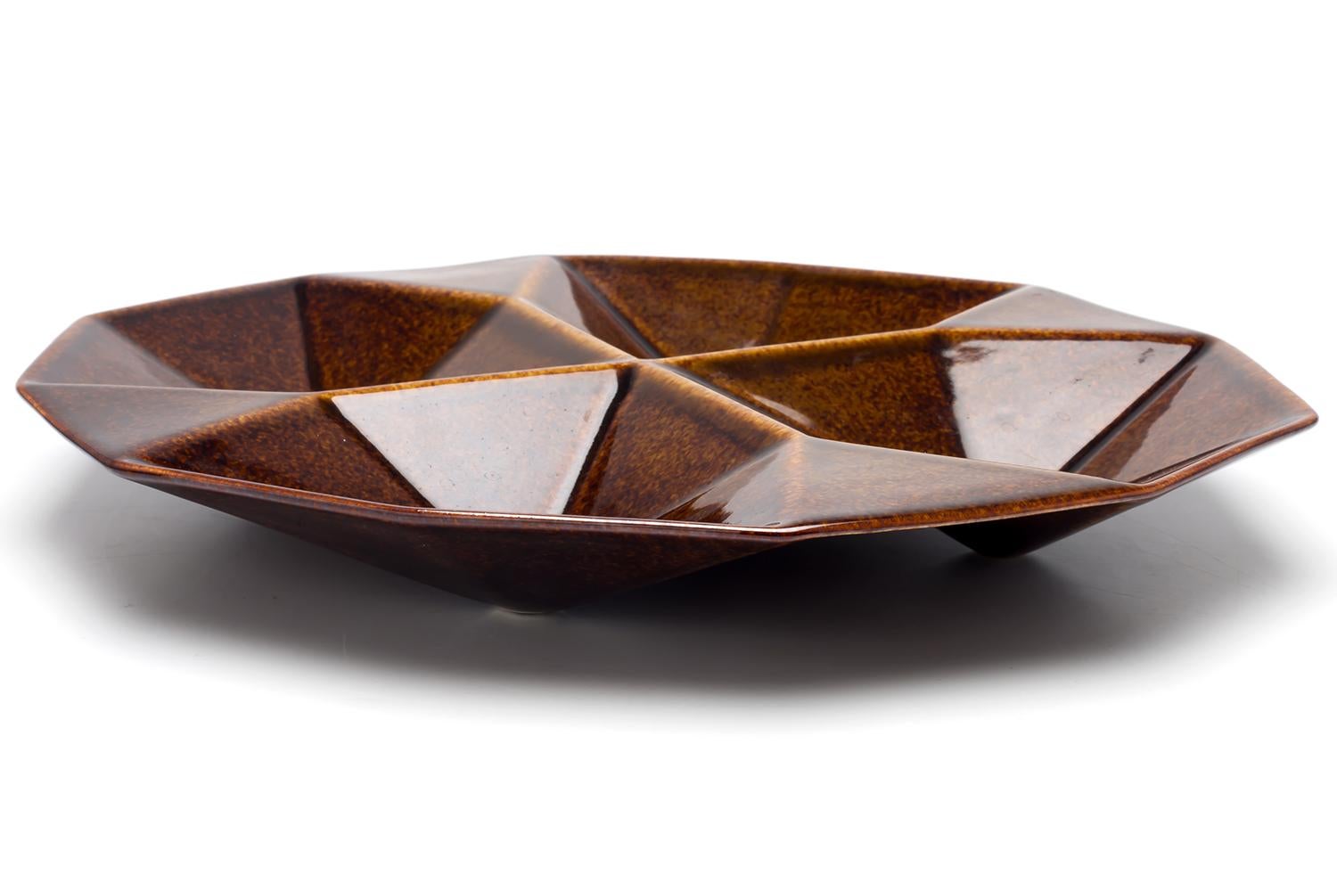 Swedish Kaj Franck / KF2 HORS D'OEUVRE DISH(BROWN) / Arabia Finland For Sale