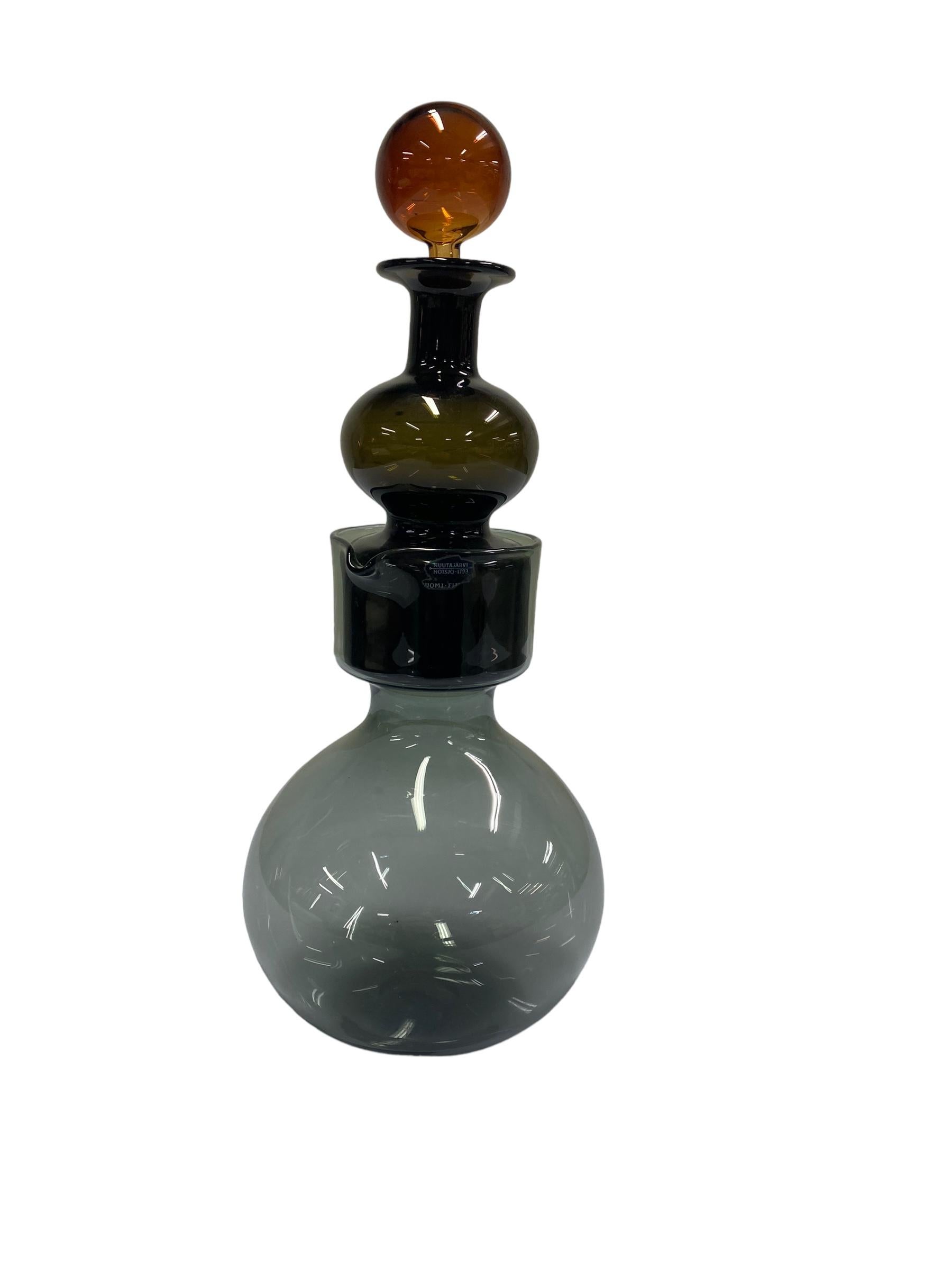 Blown Glass Kaj Franck `Kremlin Bells` Decanter for Nuutajärvi, Notsjö 1964 For Sale