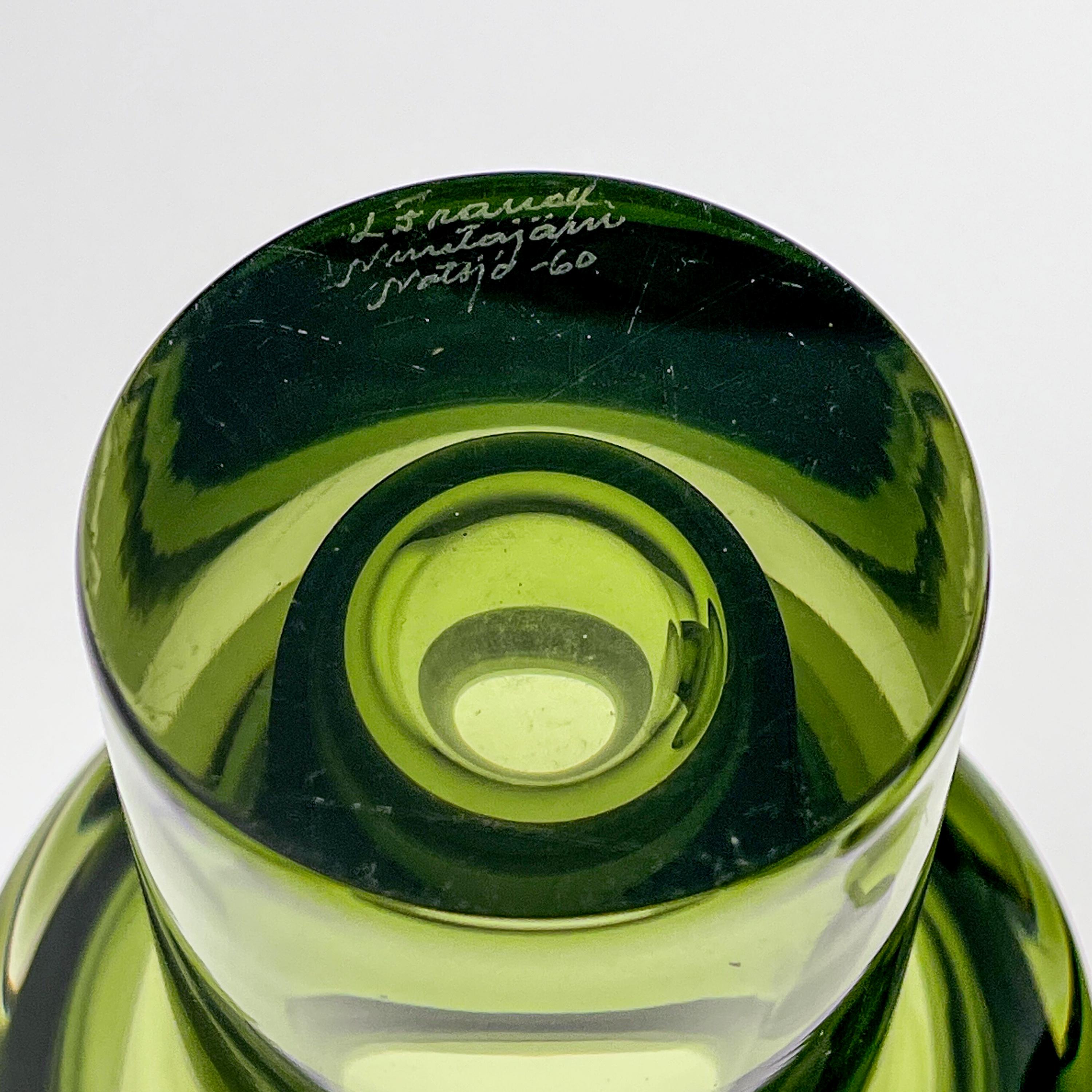 Kaj Franck, Matched Set Green Art-Objects, Model KF 260, Nuutajärvi-Notsjö, 1960 2