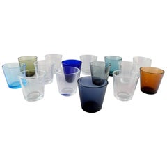 Vintage Kaj Franck Nuutajärvi Glass Works, 15 Drinking Glasses