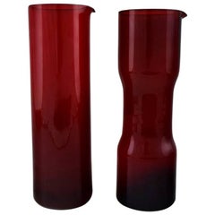 Kaj Franck, Nuutajärvi Glass Works, Finland, Art Glass. Two Pitchers