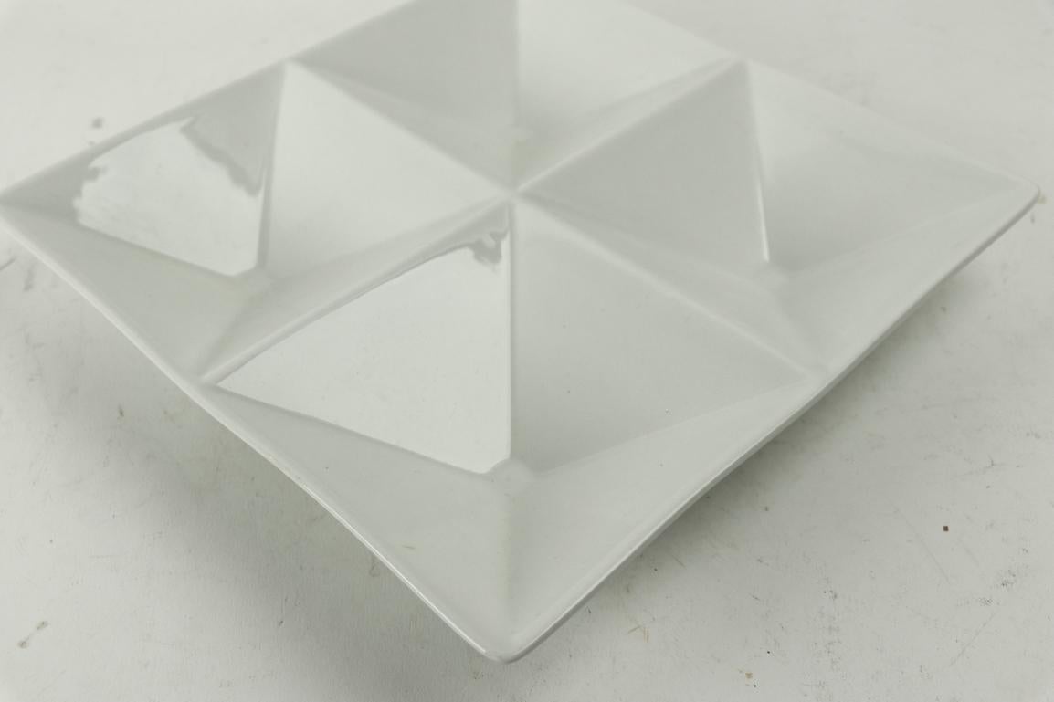 Geometric ceramic tray designed by Kaj Franck for Arabia. No damage, clean and original.