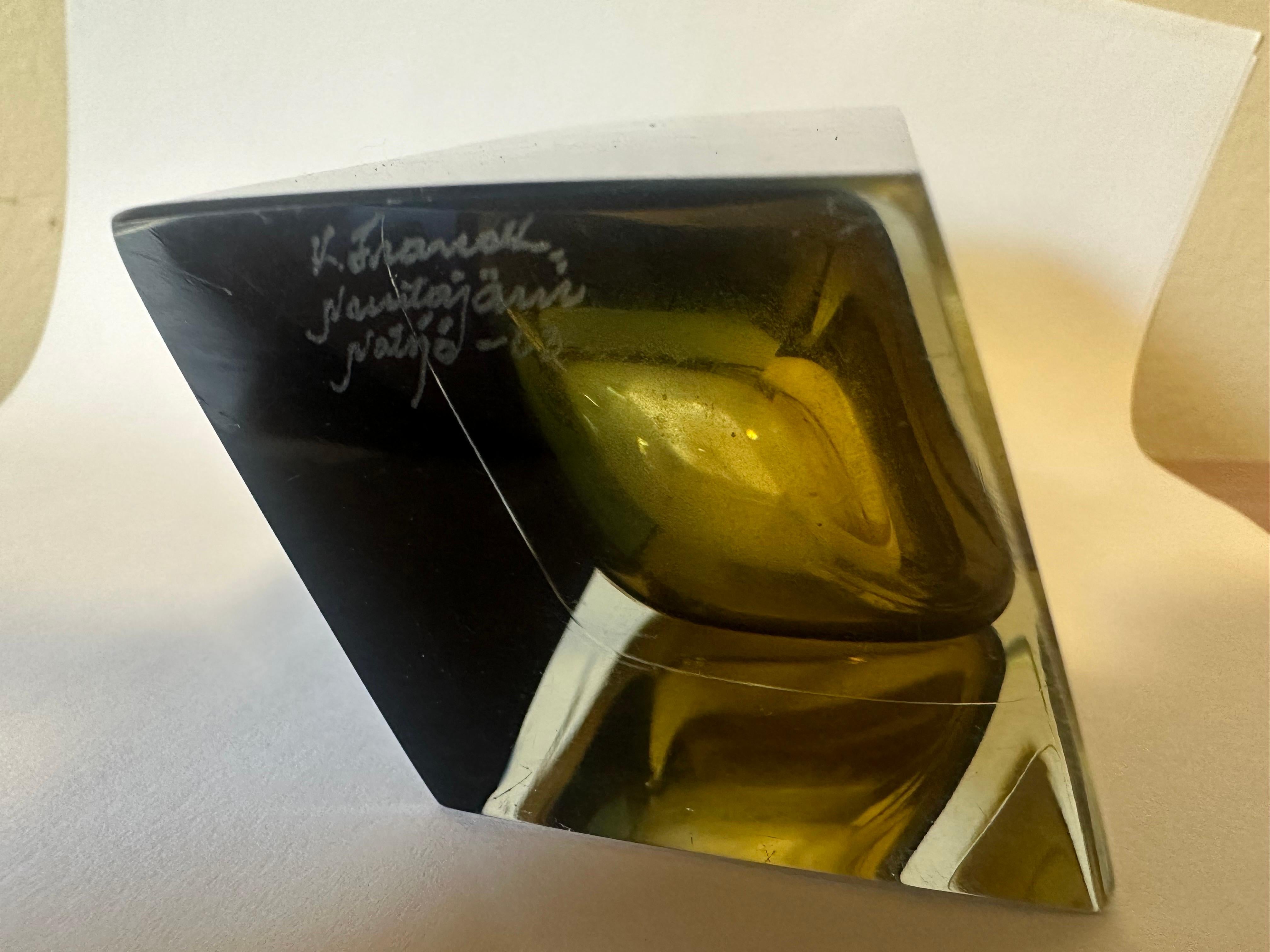 Mid-20th Century kaj Franck prisma vase crystal glass nuts jar I notsjo Finland 1963 For Sale