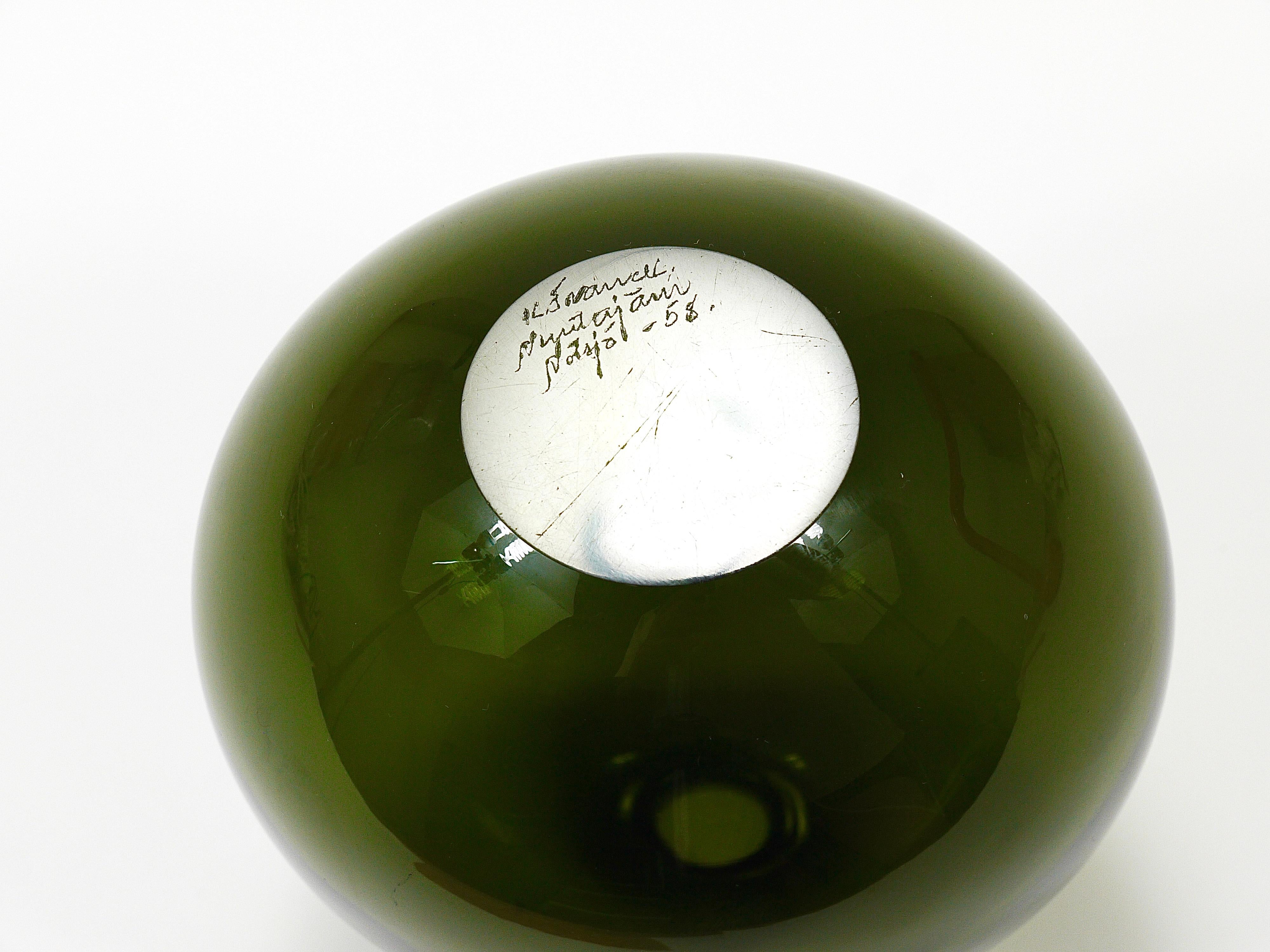 Kaj Franck Saippuakupla Vase en verre d'art à bulles de savon vertes, Nuutajärvi Finlande en vente 8