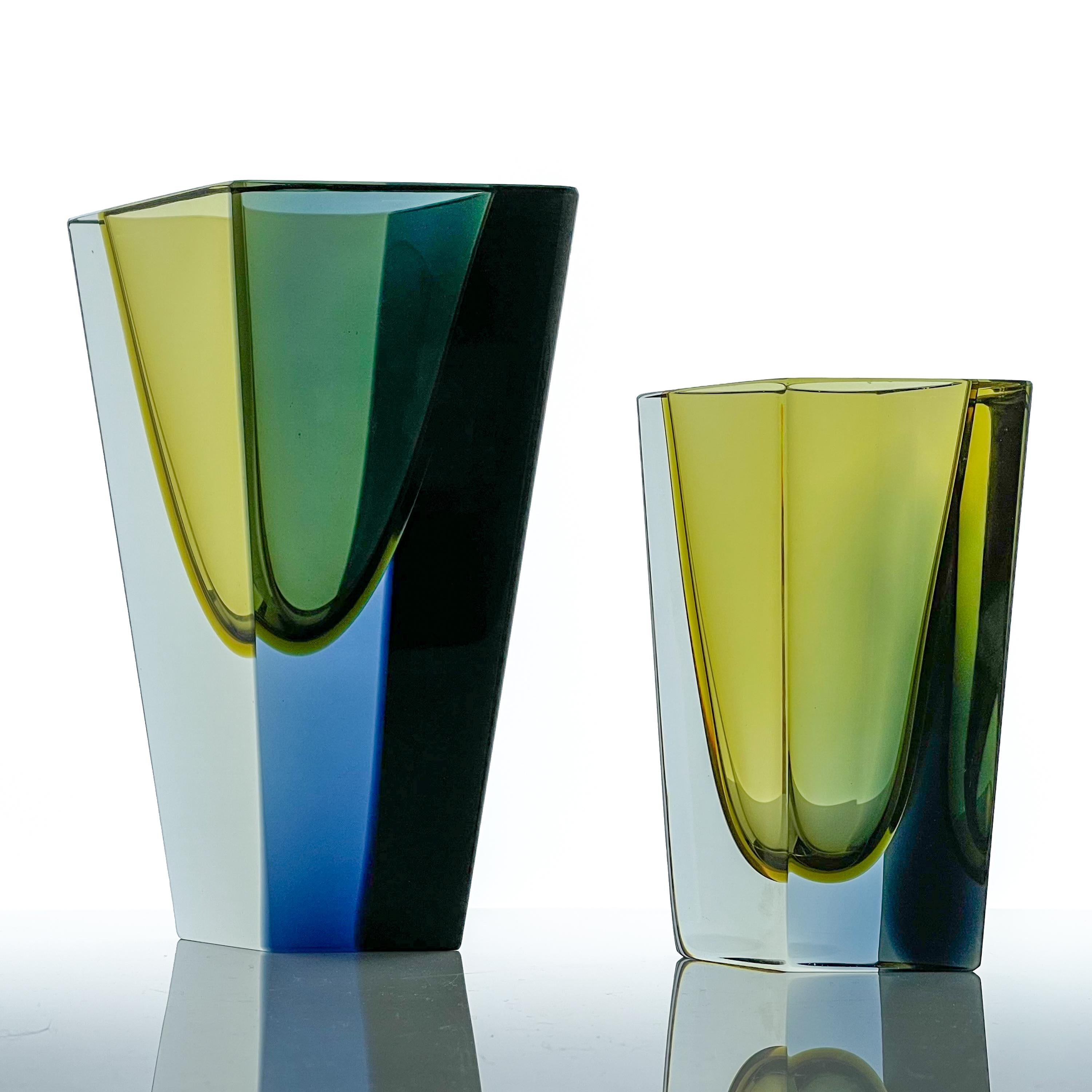 Faceted Kaj Franck, Two Glass Art-Objects 