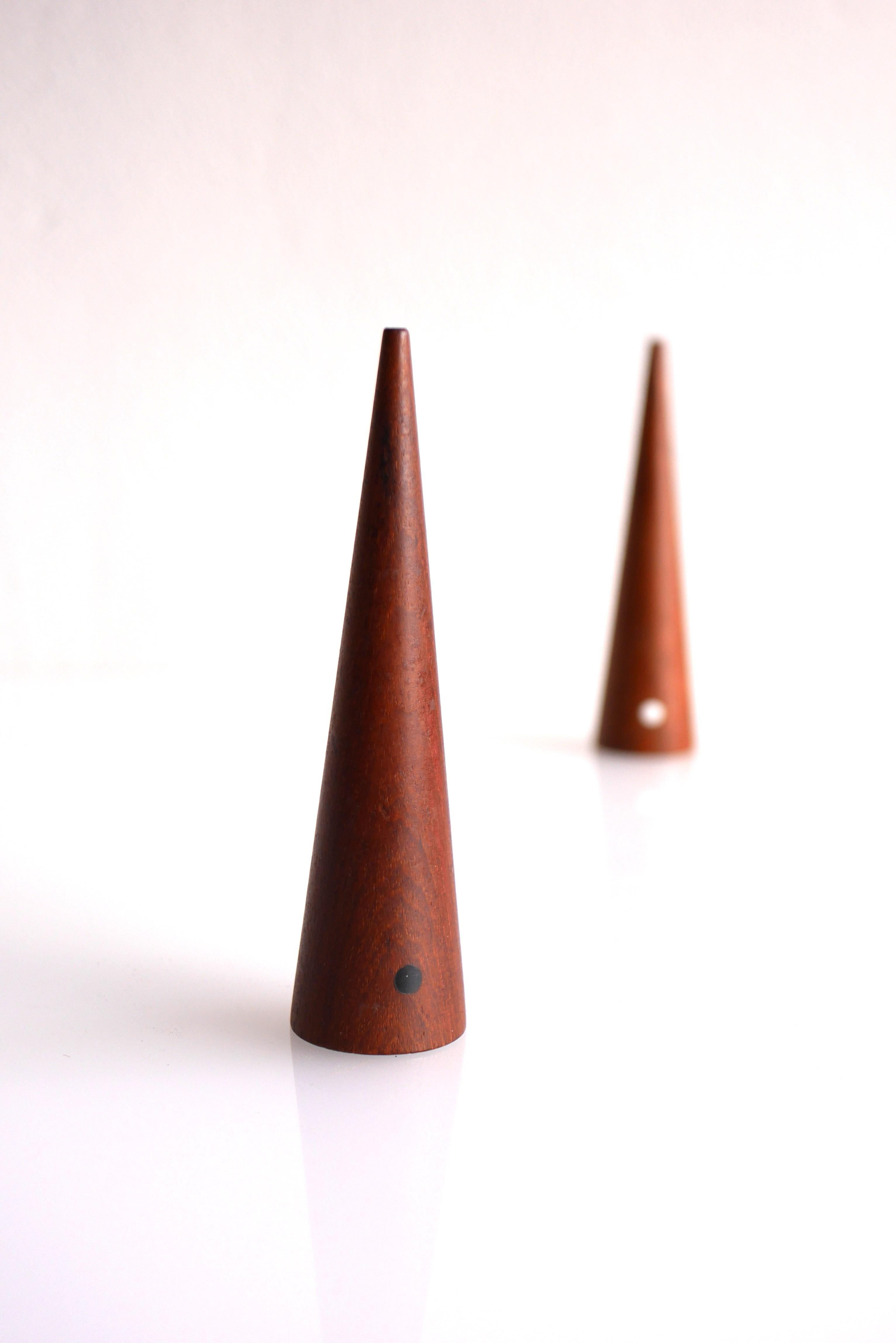 Kaj Frank Mid-century modern teak salt and pepper shaker set 2