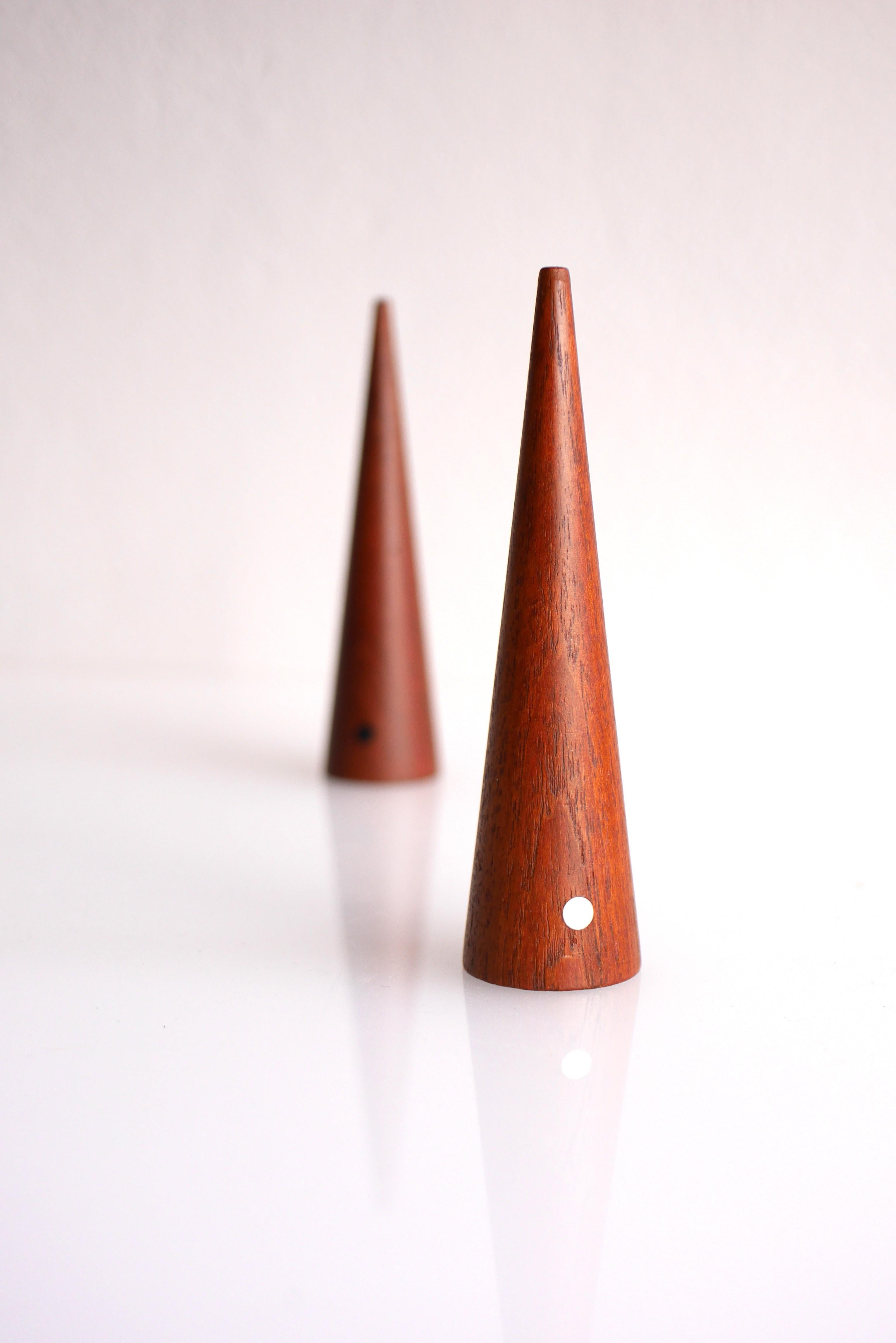 Kaj Frank Mid-century modern teak salt and pepper shaker set 3