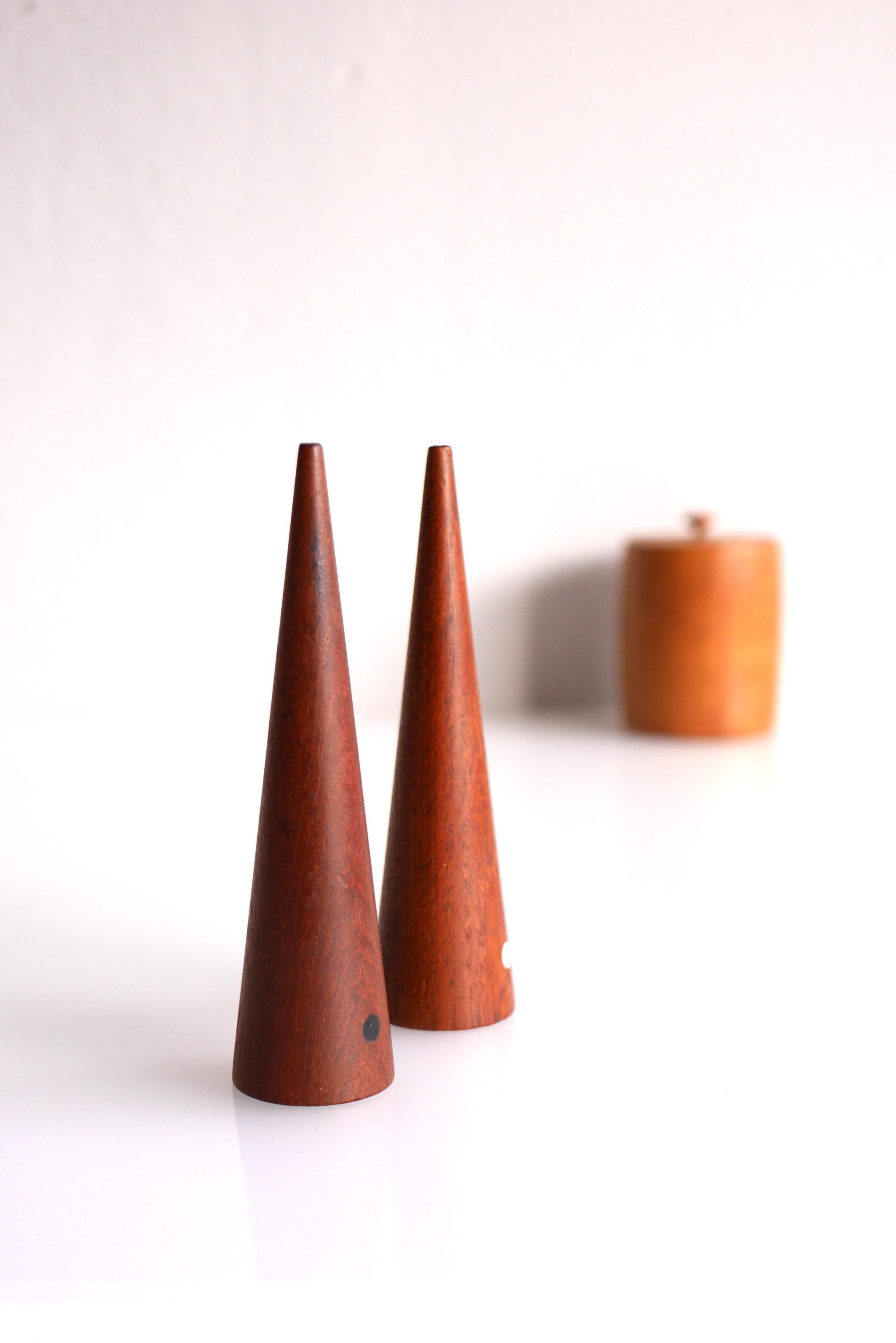 Kaj Frank Mid-century modern teak salt and pepper shaker set 1