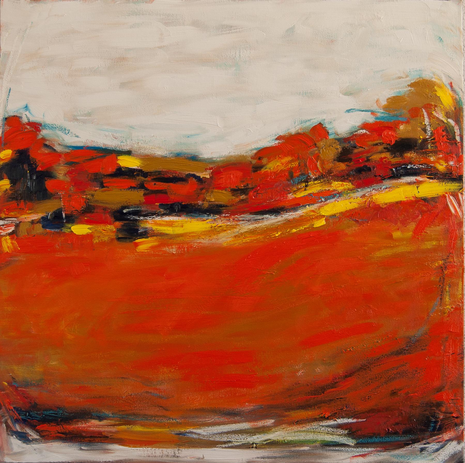 Kajal Zaveri Abstract Painting - Autumn Glow, Abstract Oil Painting