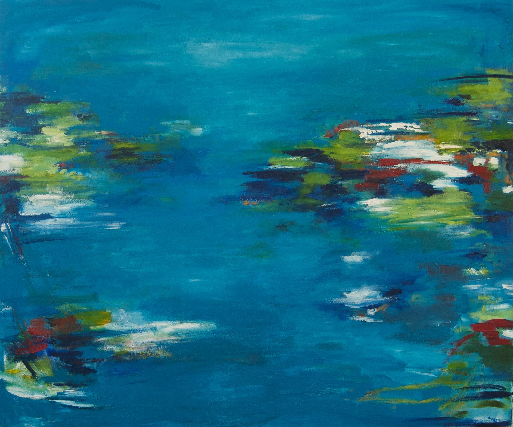 Kajal Zaveri Abstract Painting - Feeling Calm, Feeling Happy, Abstract Oil Painting