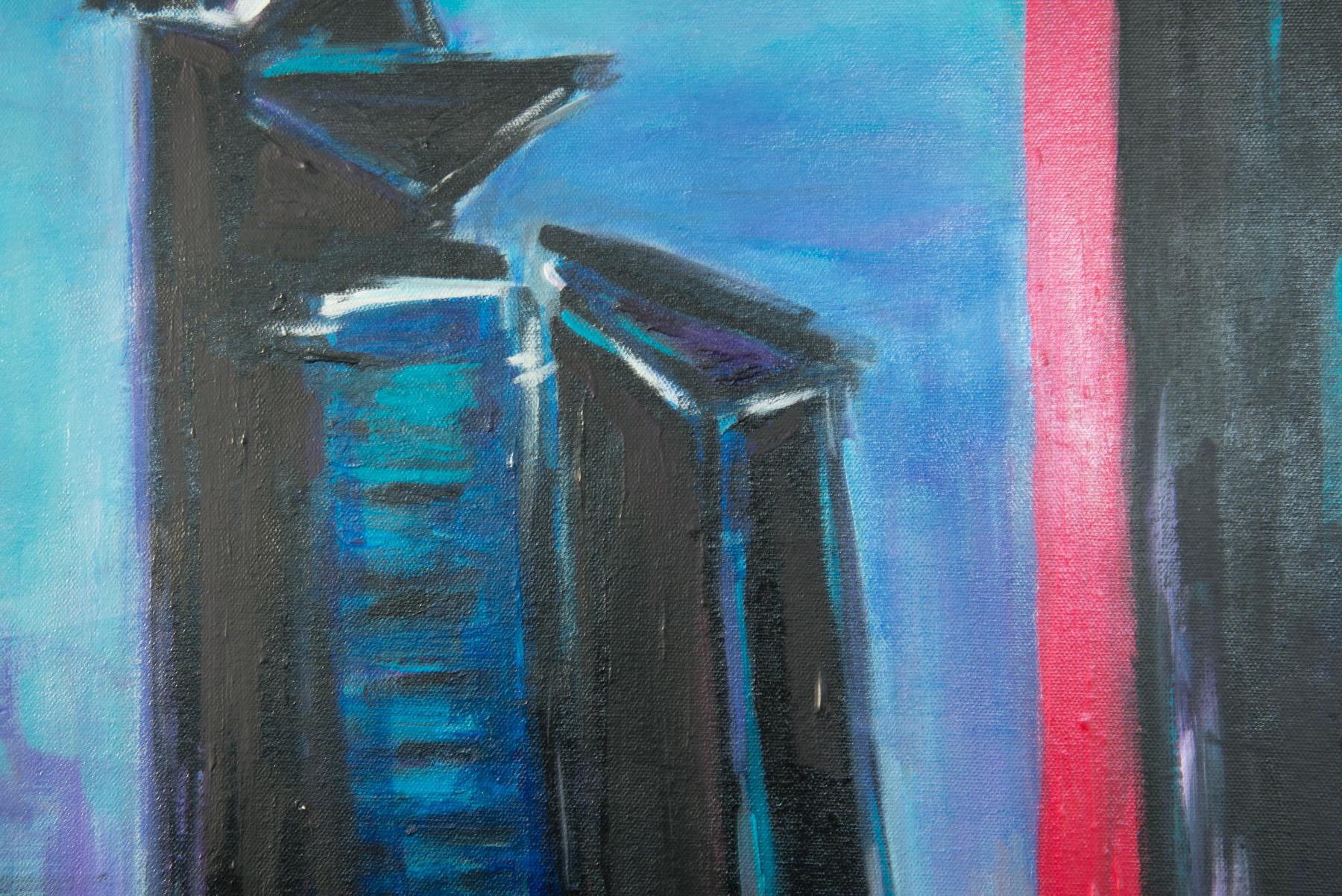 Vivere al limite, Pittura astratta - Interior Painting Blu di Kajal Zaveri