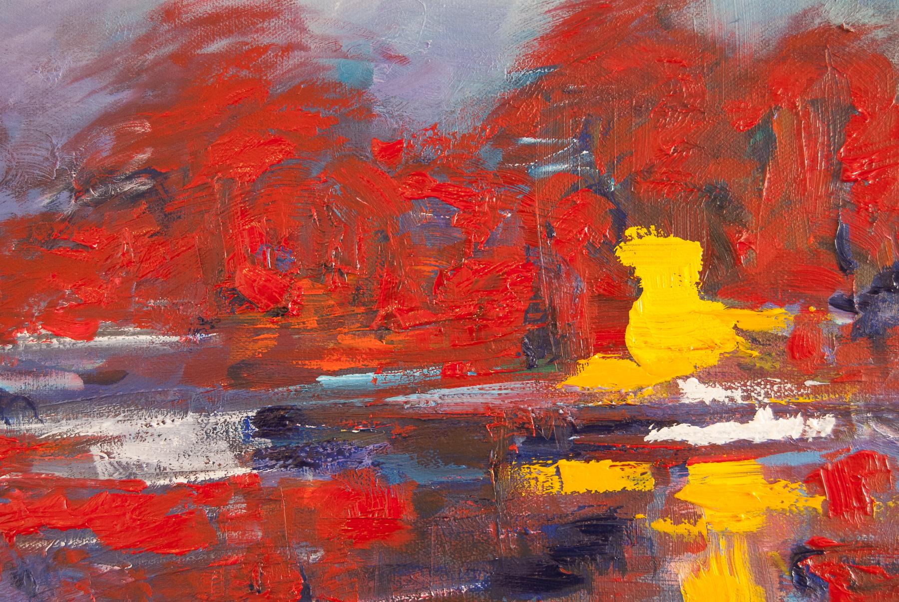 Morning Reflection, Abstract Oil Painting For Sale 1
