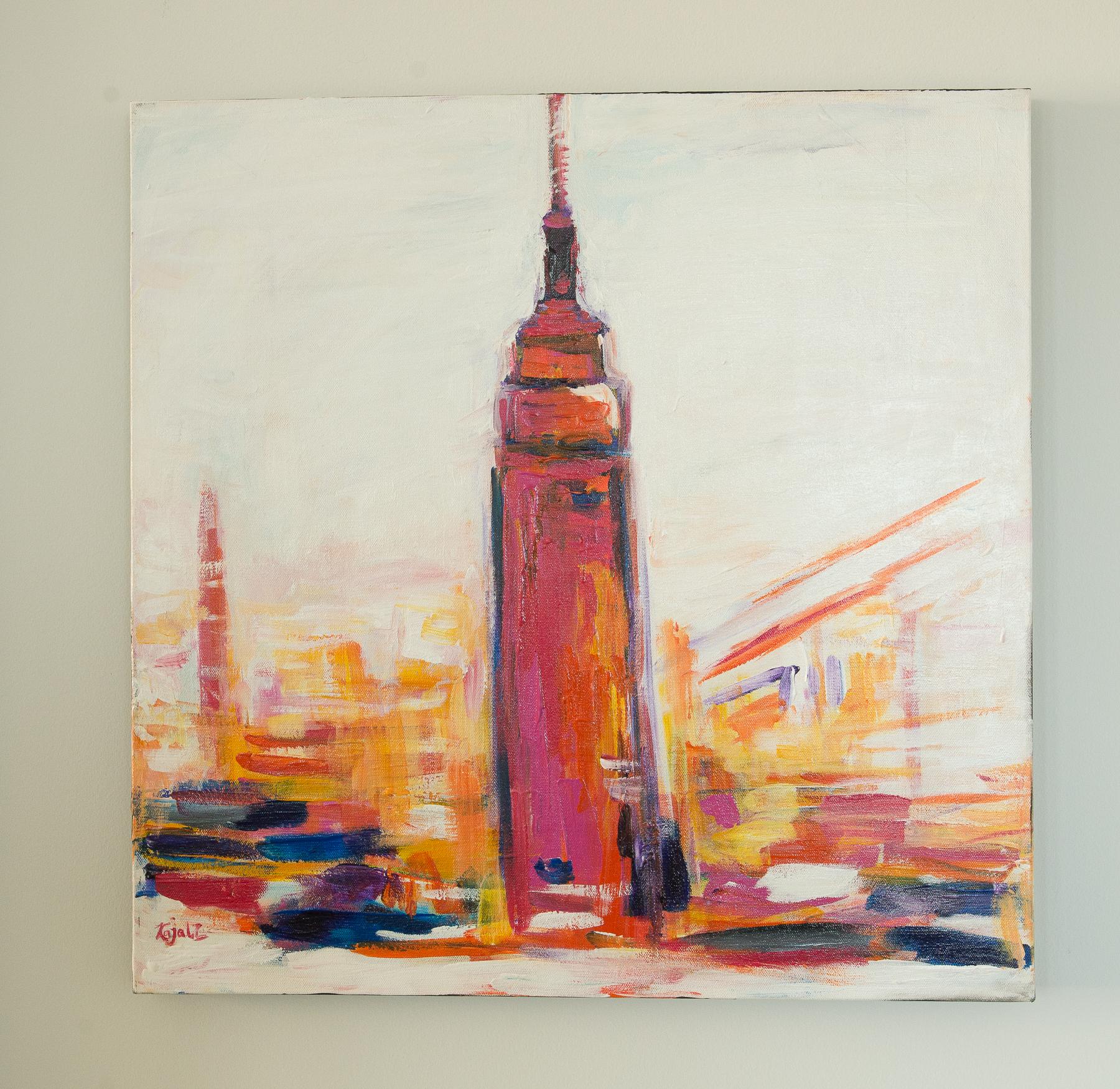 <p>Artist Comments<br>The Empire State Building rises with bold and vibrant strokes. The minimalist lines and blurry contrasts capture the dynamic spirit of New York City. It reflects how the city never sleeps and is constantly in