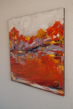 Orange Glow, Abstract Oil Painting