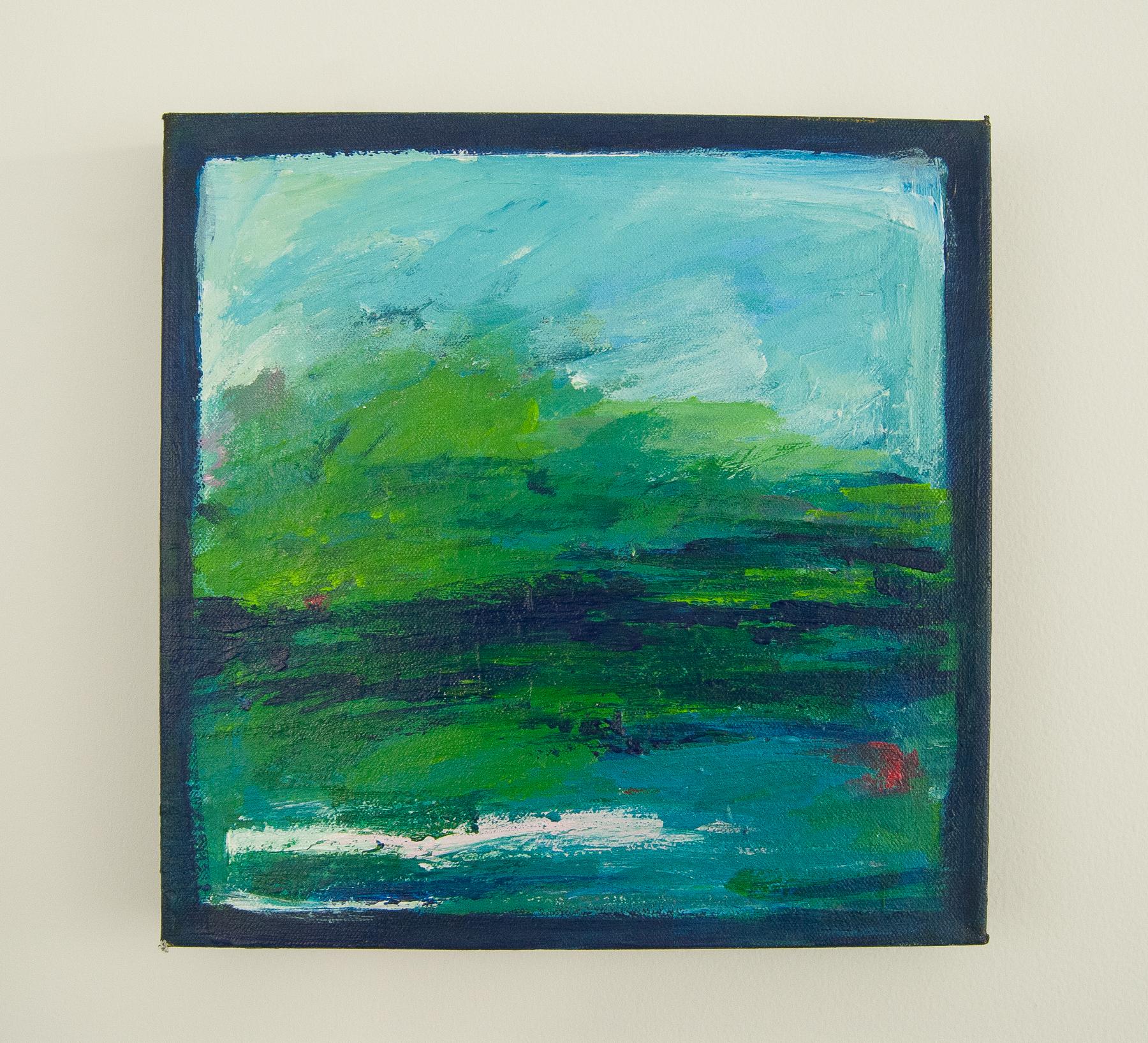 Da qualche parte... I+I siedono ancora, pittura astratta - Painting Astratto di Kajal Zaveri