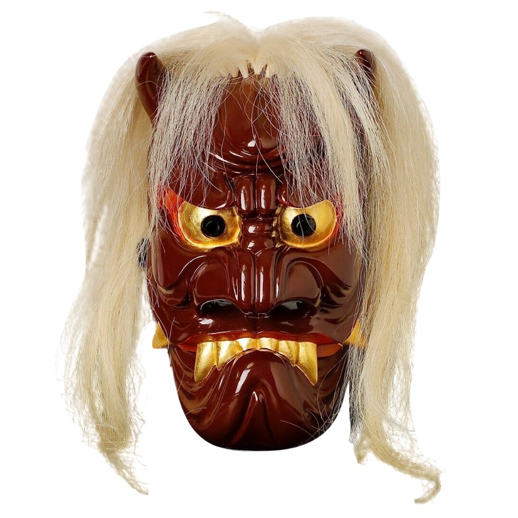 Máscara Menburyu Japonesa Kajiwara Chiryu que Representa al Personaje Furyu