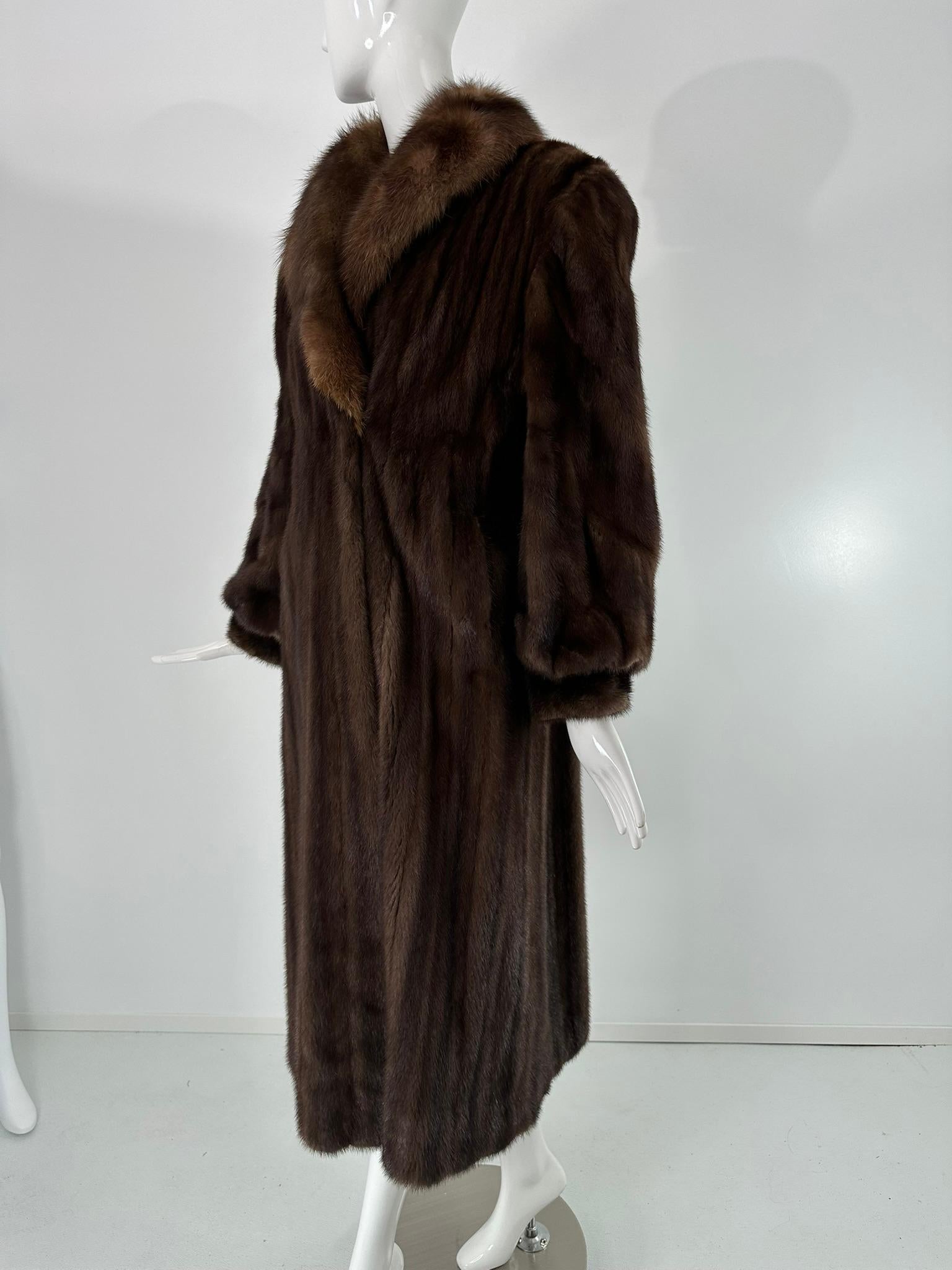 anni '90, bellissima pelliccia di visone e zibellino 