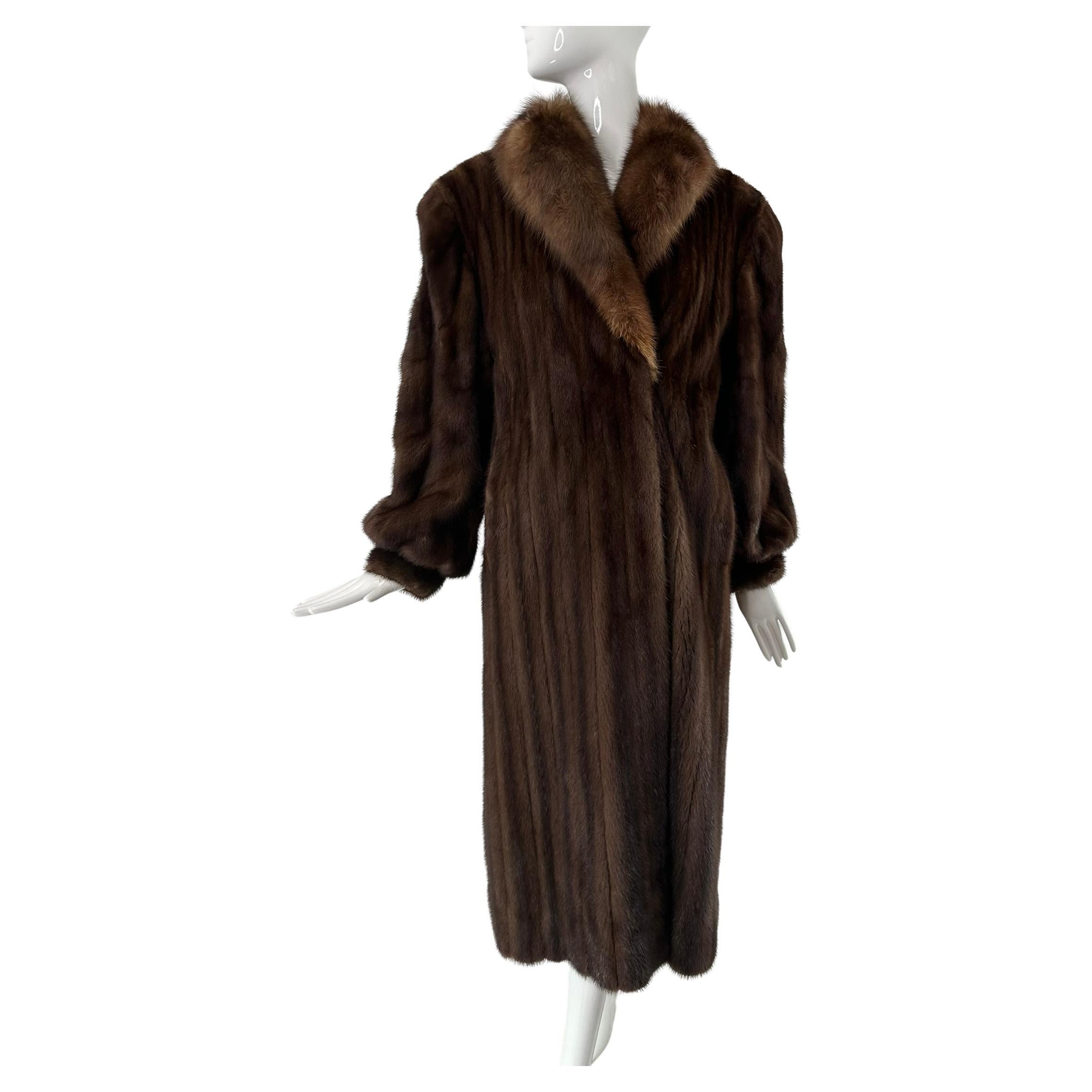Kakas Furs Boston Full Length Mahogany Gold Mink 
Sable Fur Coat 1990s S-M